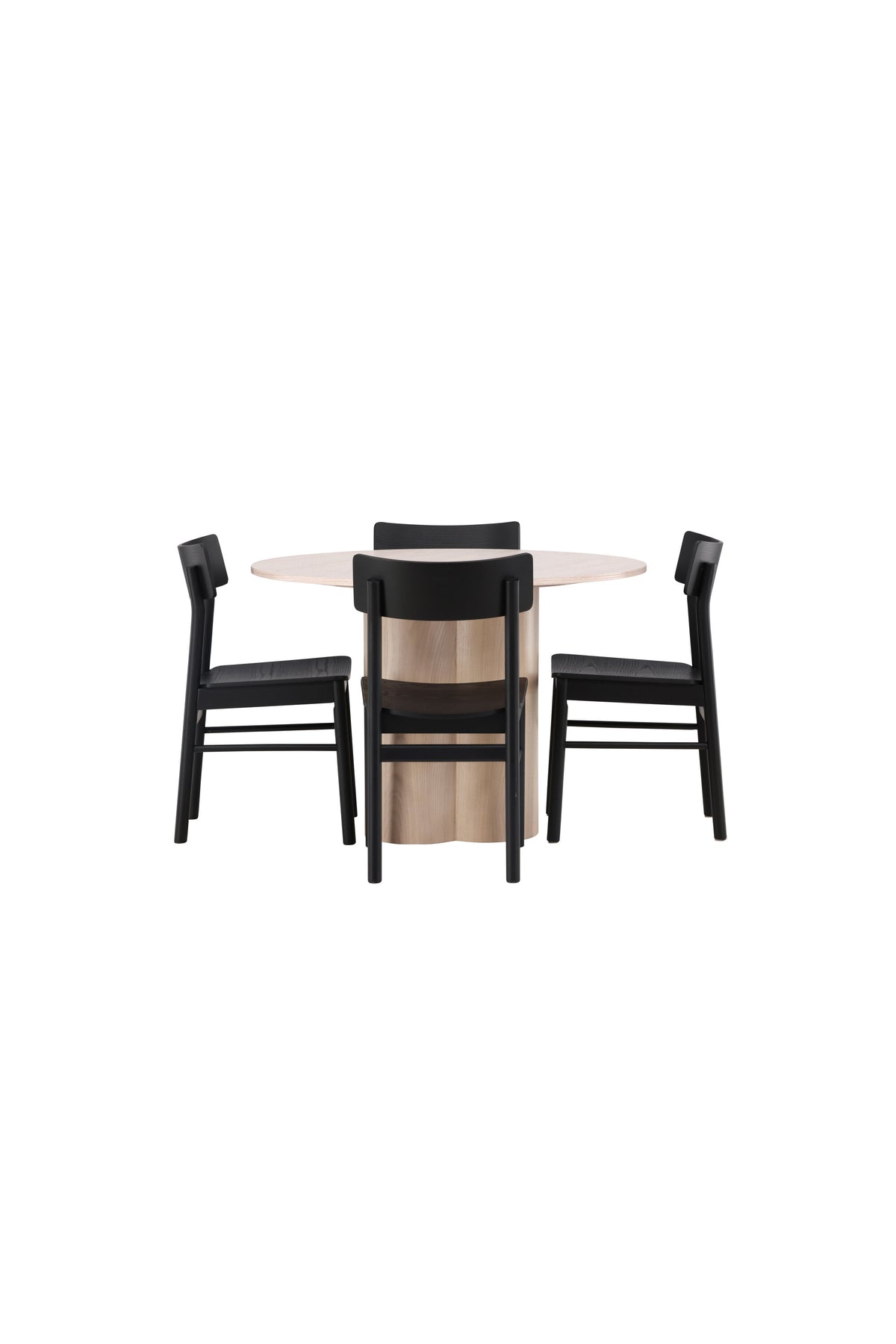 Olivia Matbord med Montros Stolarna – Bord: ⌀110 Stol: 48x82x45,5