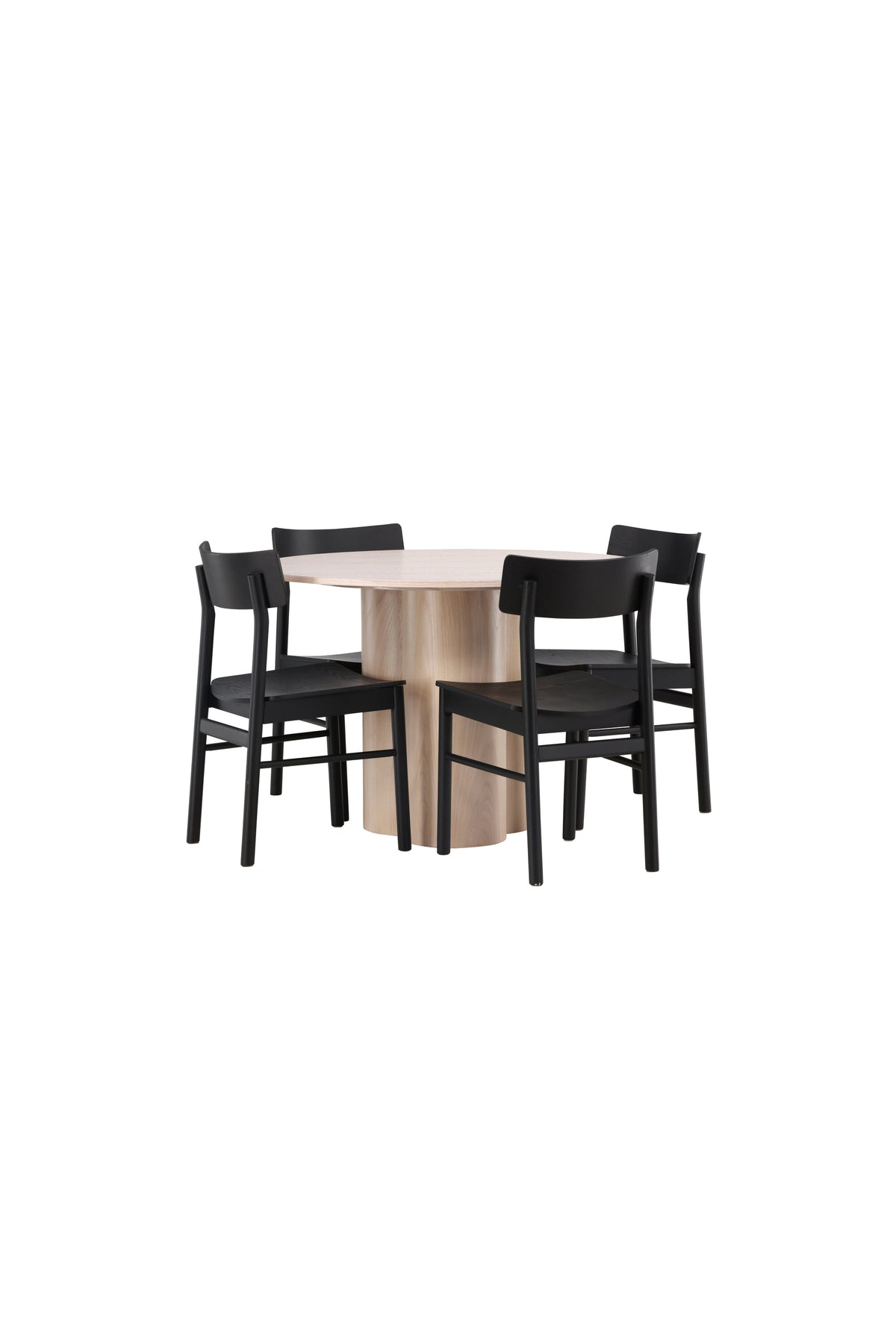 Olivia Matbord med Montros Stolarna – Bord: ⌀110 Stol: 48x82x45,5