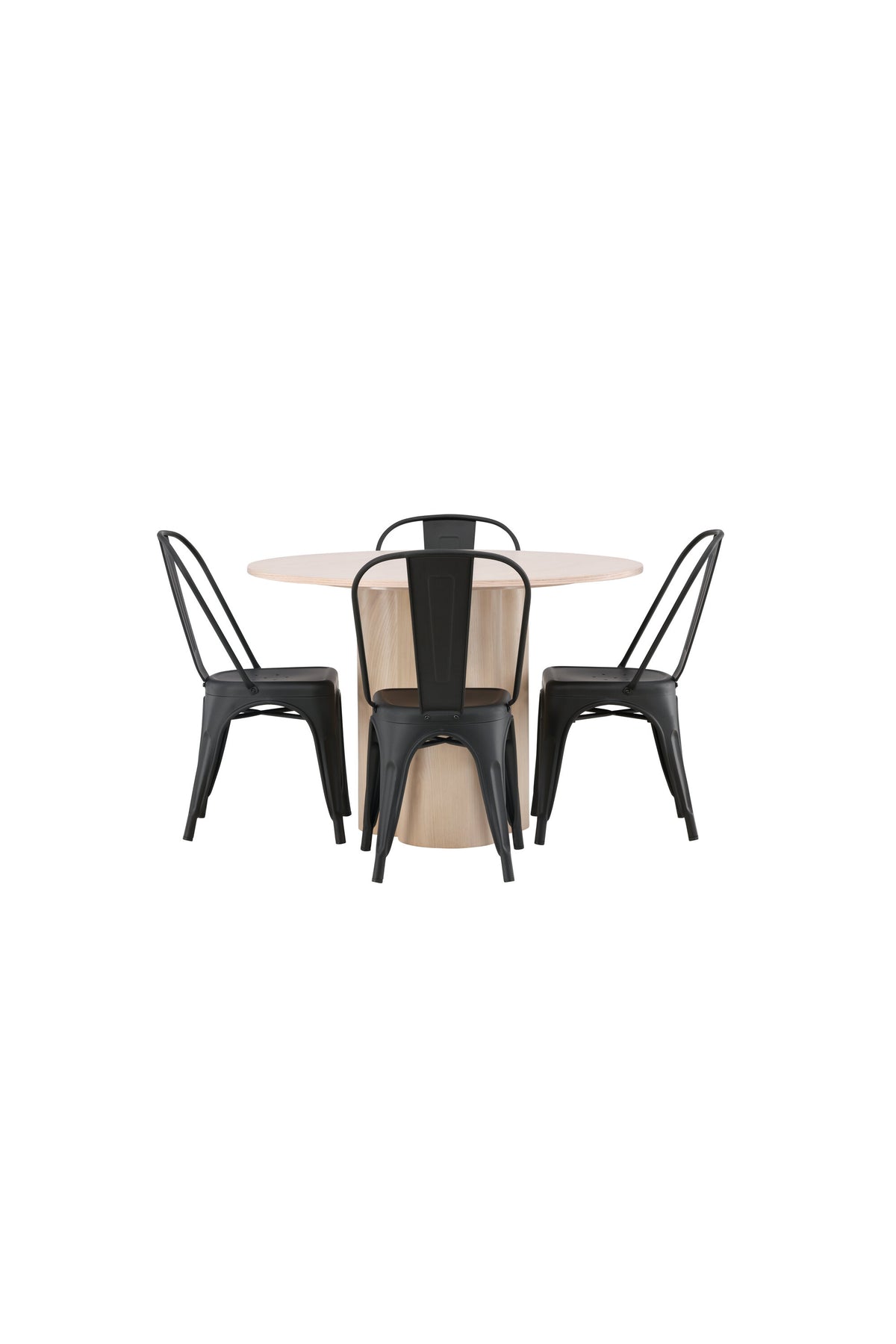 Olivia Matbord med Tempe Stolarna – Bord: ⌀110 Stol: 53x85x45