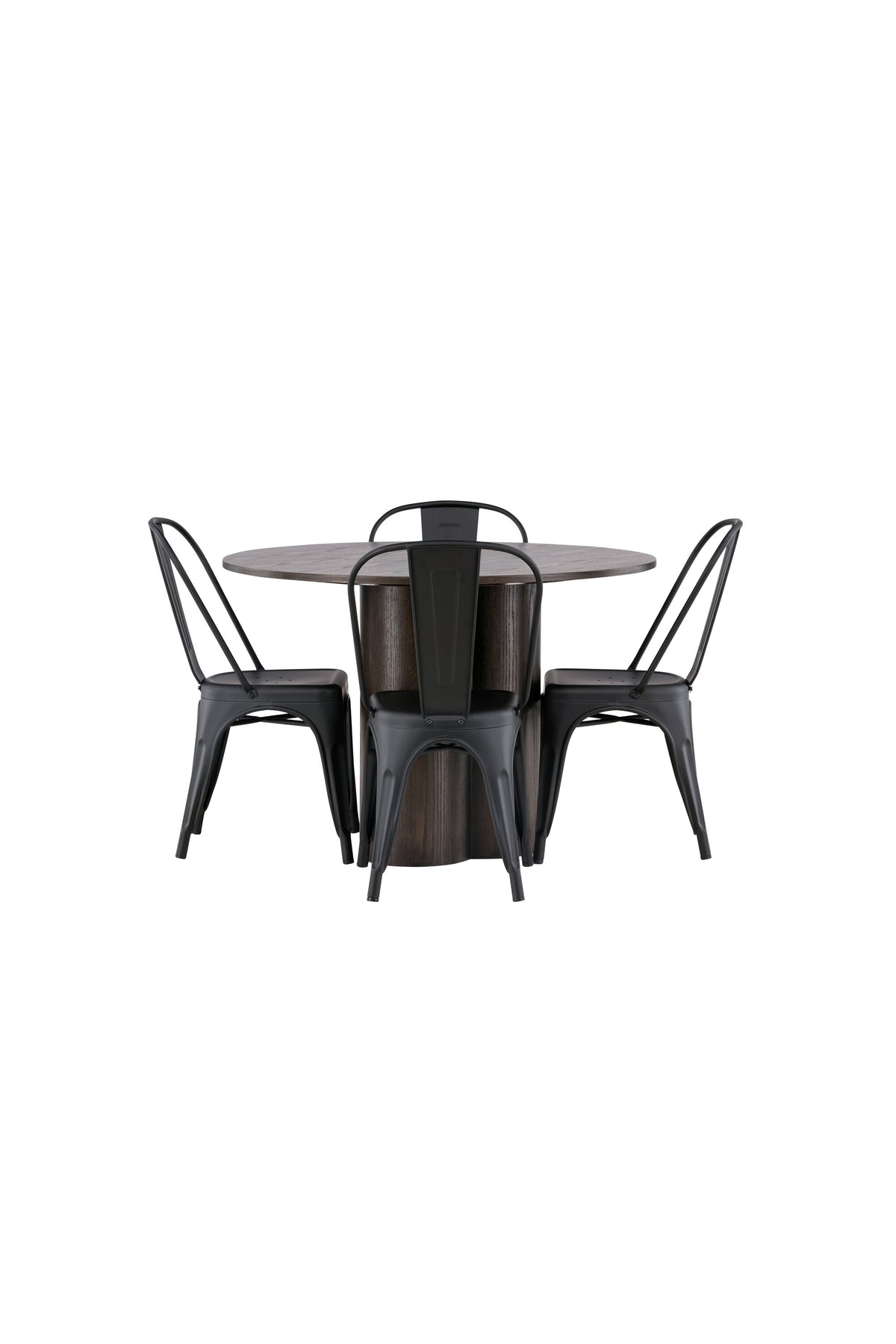 Olivia Matbord med Tempe Stolarna – Bord: ⌀110 Stol: 53x85x45