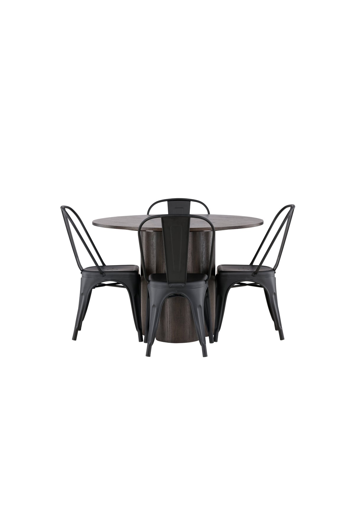 Olivia Matbord med Tempe Stolarna – Bord: ⌀110 Stol: 53x85x45
