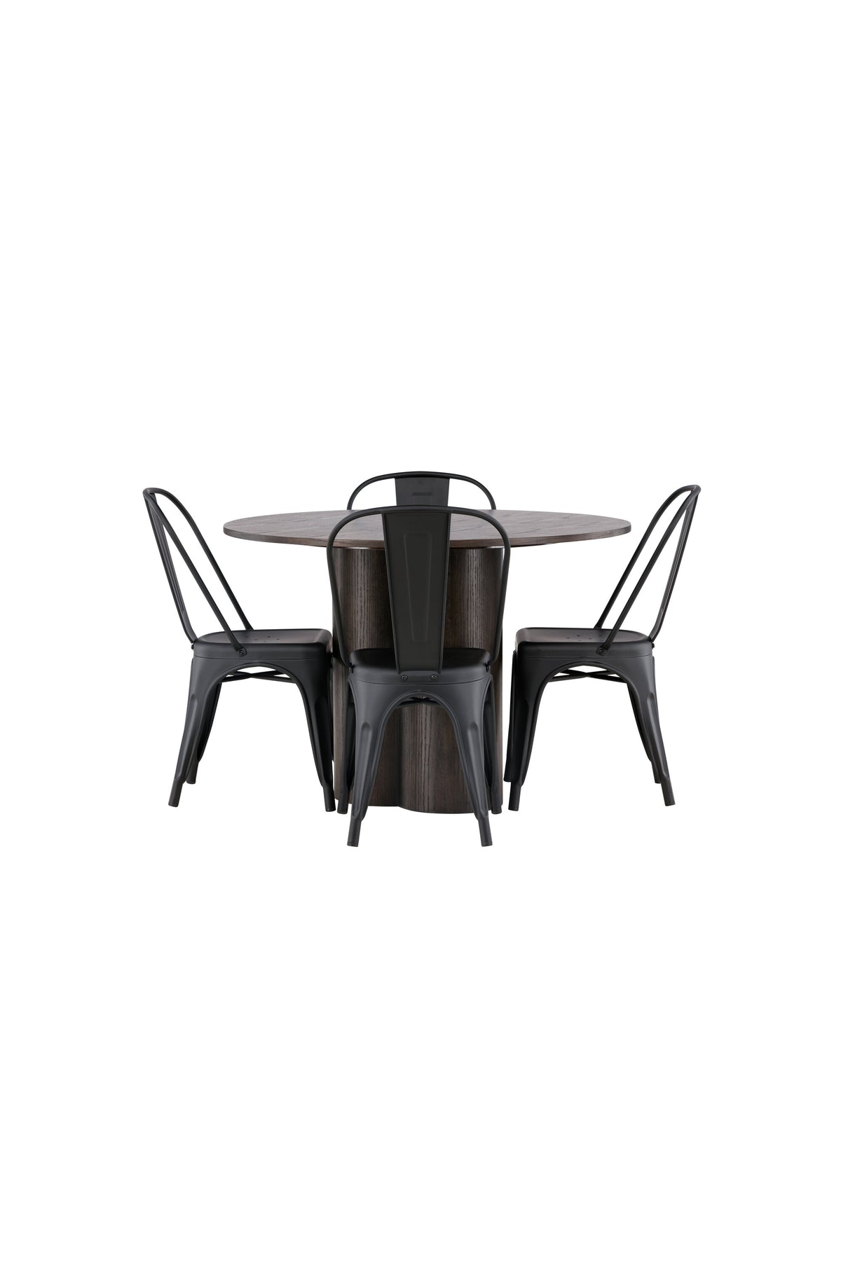Olivia Matbord med Tempe Stolarna – Bord: ⌀110 Stol: 53x85x45