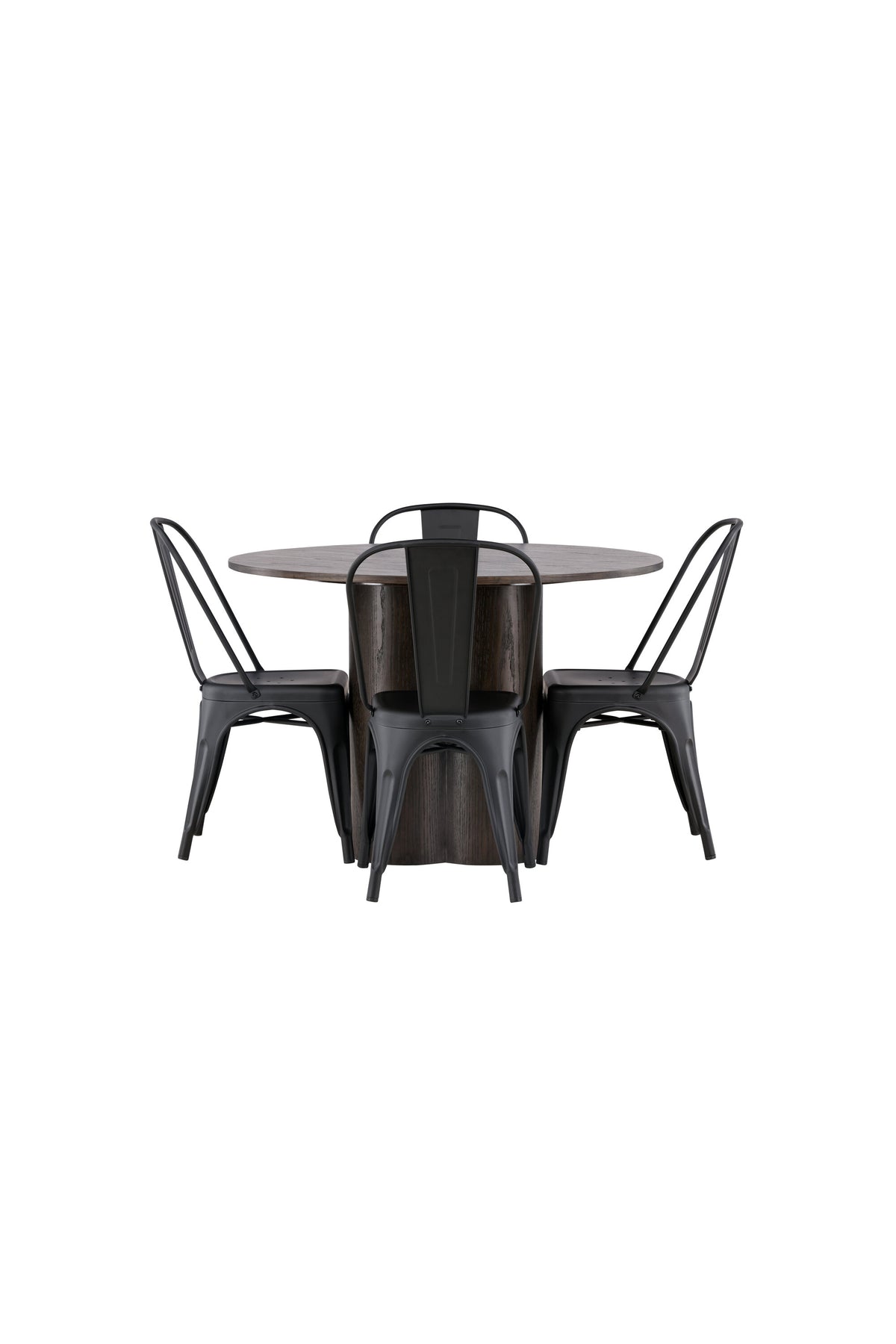 Olivia Matbord med Tempe Stolarna – Bord: ⌀110 Stol: 53x85x45