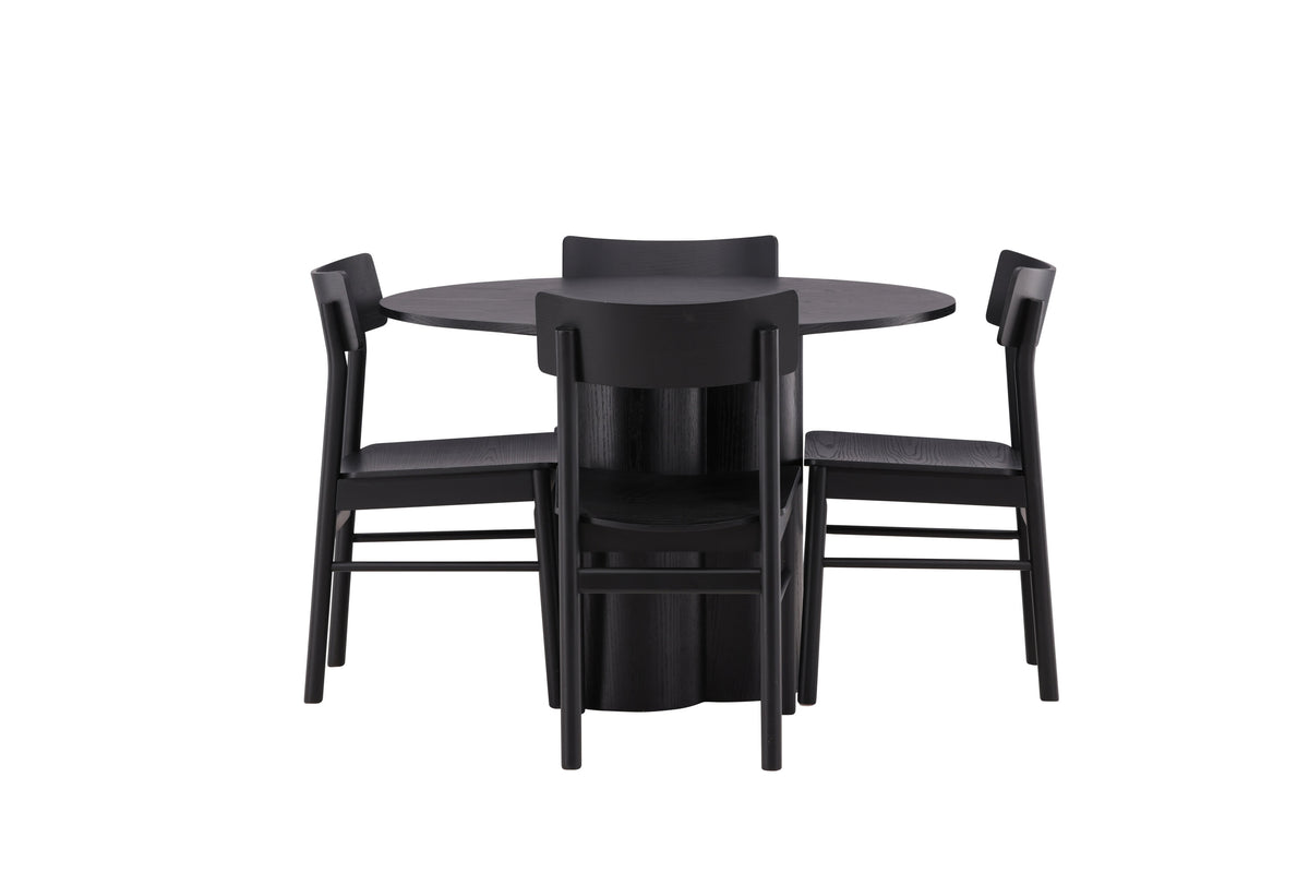 Olivia Matbord med Montros Stolarna – Bord: ⌀110 Stol: 48x82x45,5
