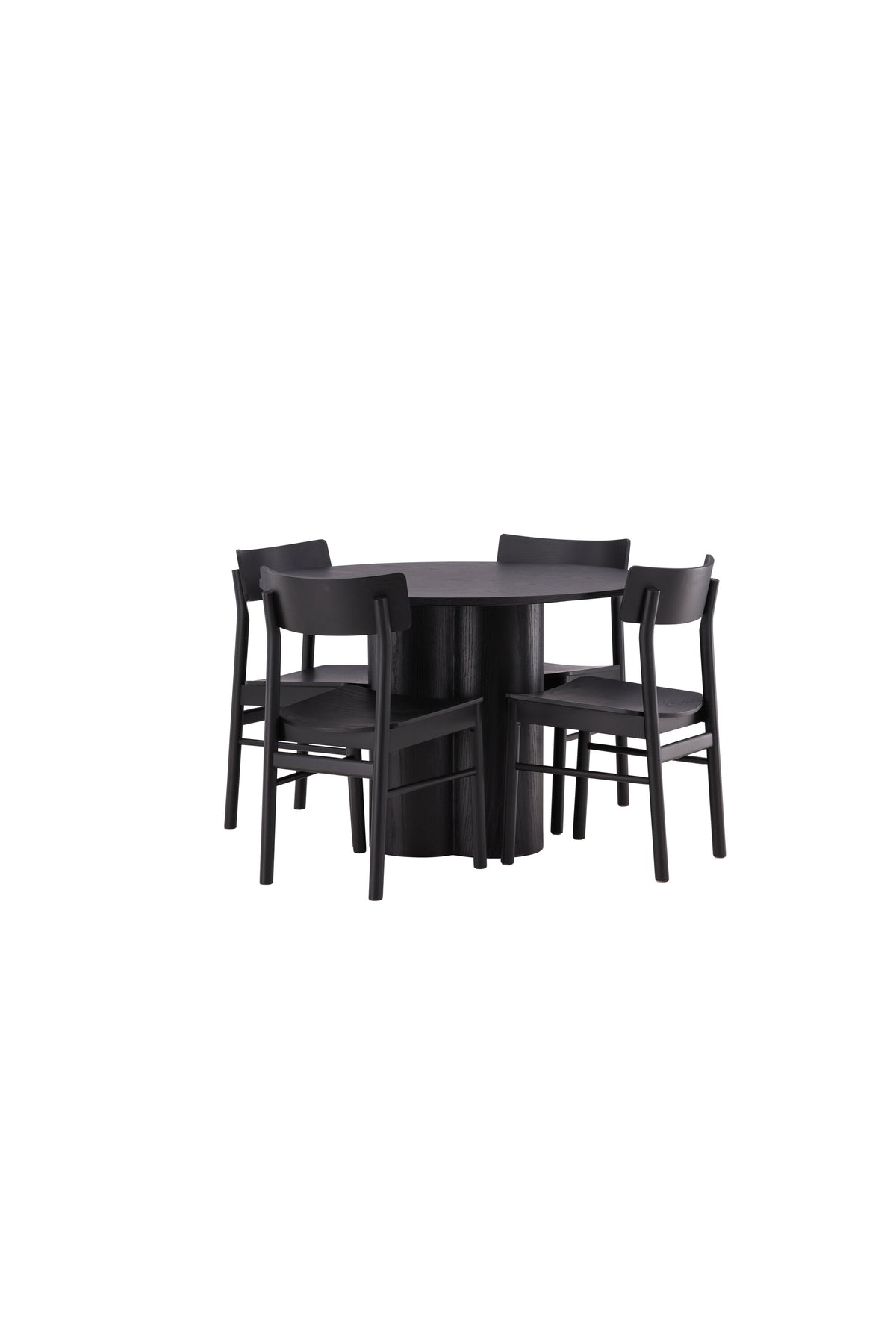 Olivia Matbord med Montros Stolarna – Bord: ⌀110 Stol: 48x82x45,5