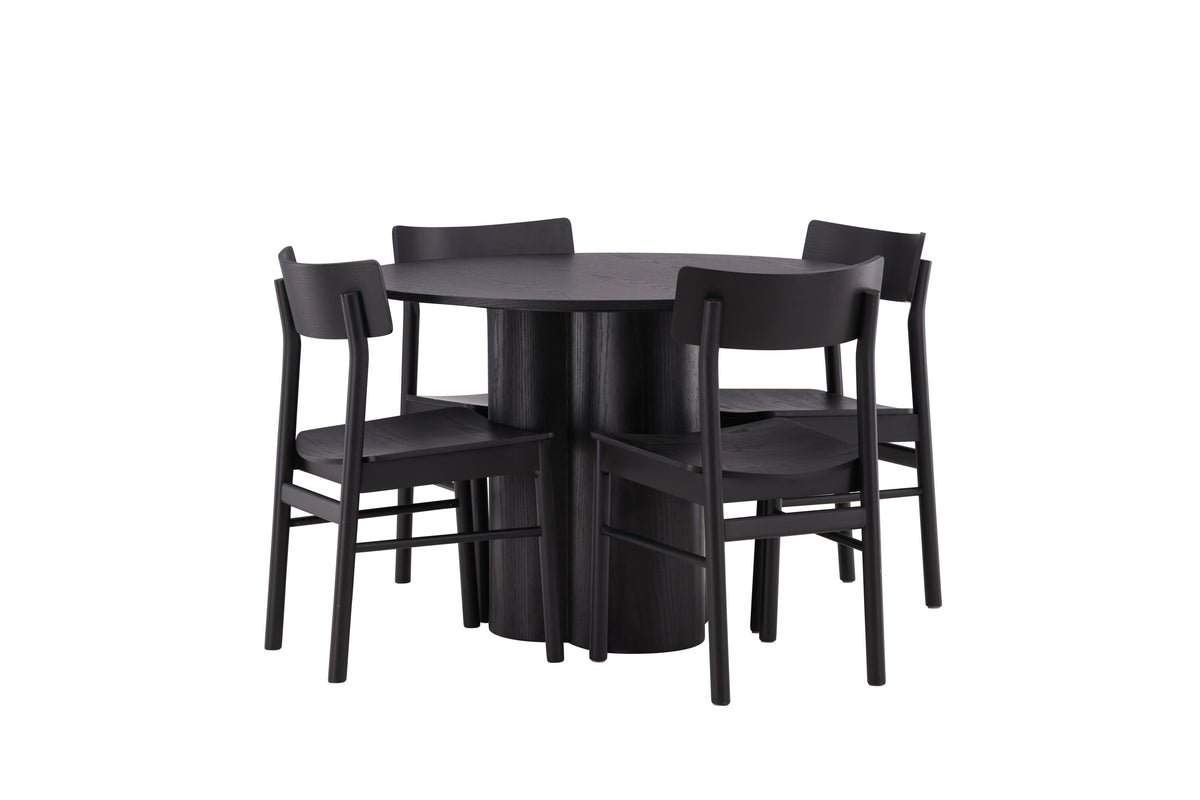 Olivia Matbord med Montros Stolarna – Bord: ⌀110 Stol: 48x82x45,5