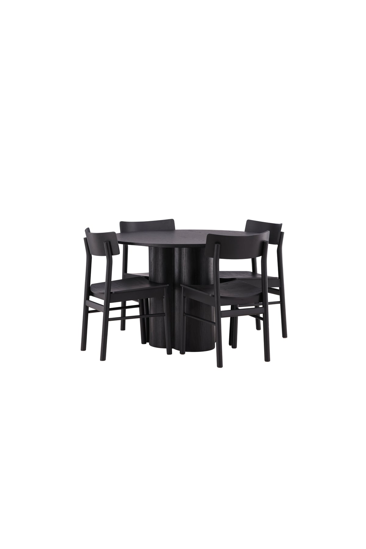 Olivia Matbord med Montros Stolarna – Bord: ⌀110 Stol: 48x82x45,5
