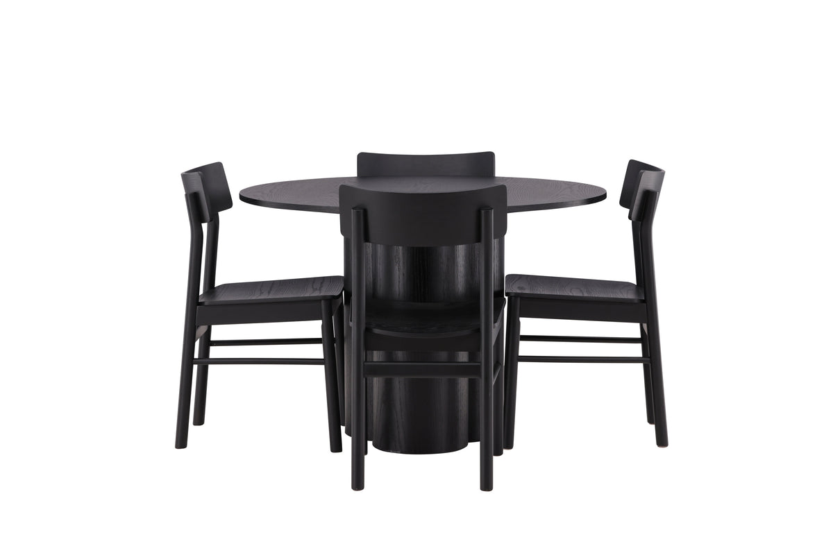 Olivia Matbord med Montros Stolarna – Bord: ⌀110 Stol: 48x82x45,5