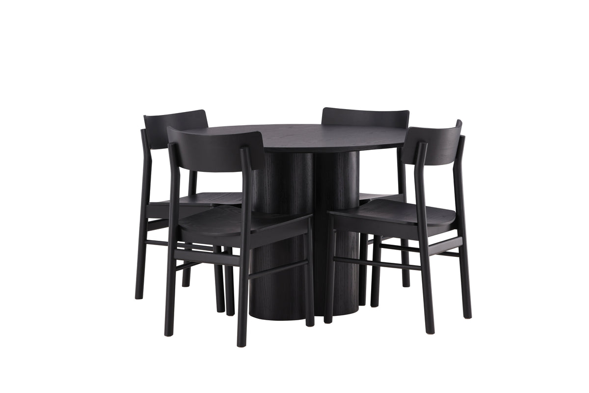 Olivia Matbord med Montros Stolarna – Bord: ⌀110 Stol: 48x82x45,5