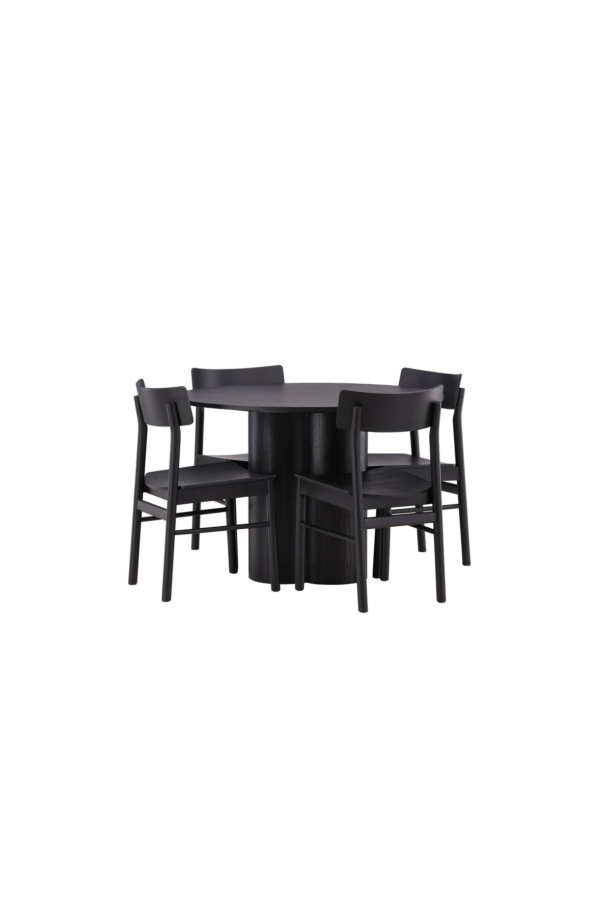 Olivia Matbord med Montros Stolarna – Bord: ⌀110 Stol: 48x82x45,5