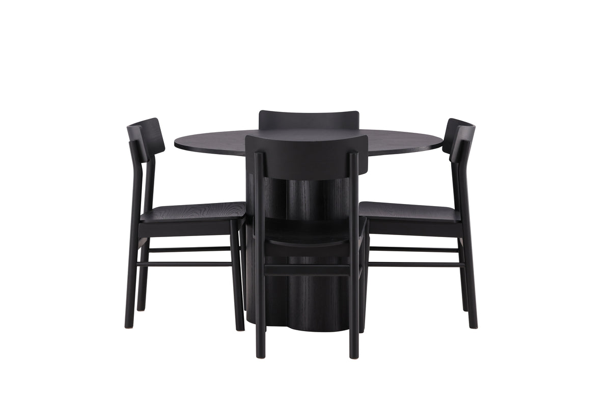 Olivia Matbord med Montros Stolarna – Bord: ⌀110 Stol: 48x82x45,5