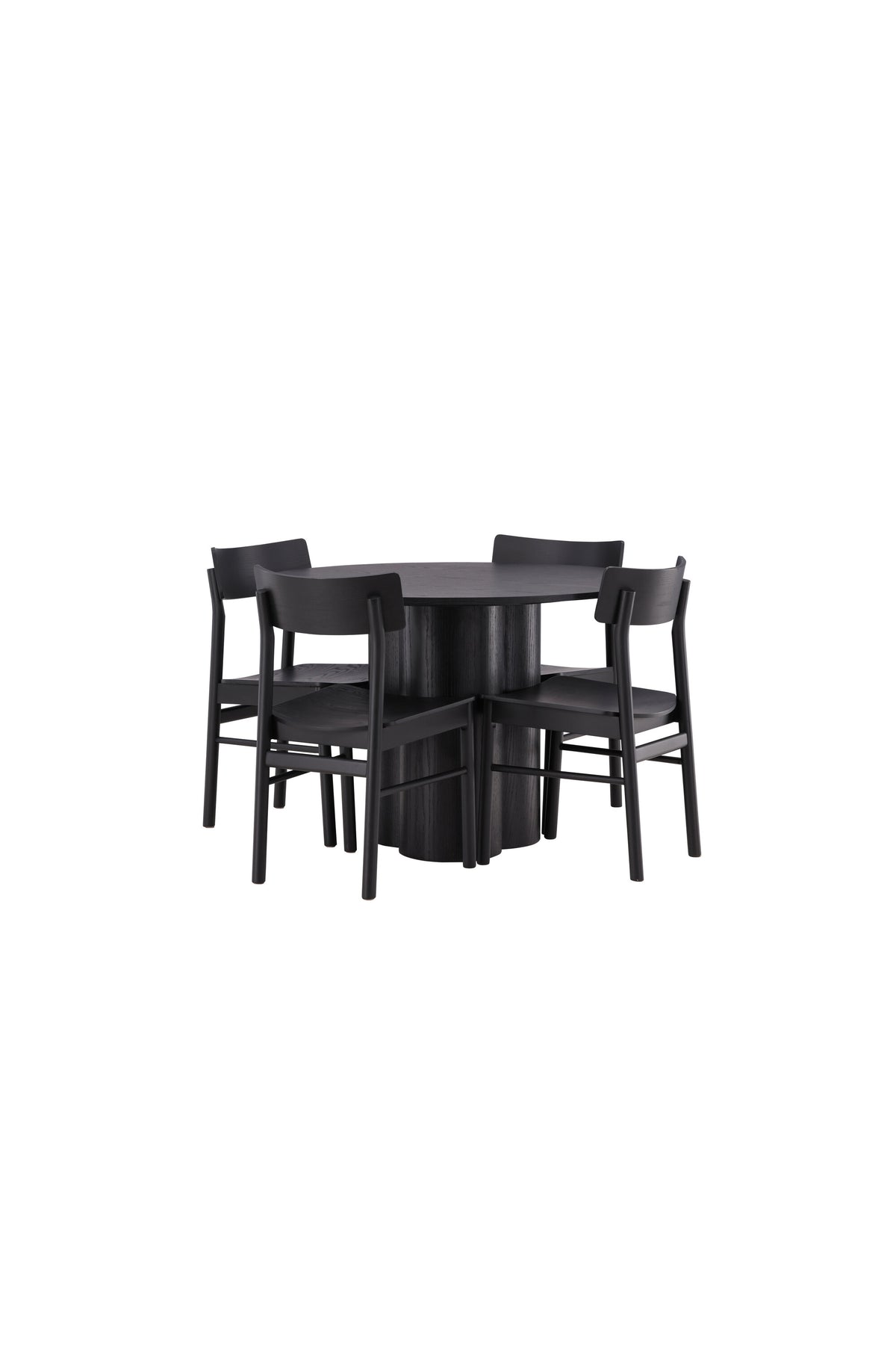 Olivia Matbord med Montros Stolarna – Bord: ⌀110 Stol: 48x82x45,5