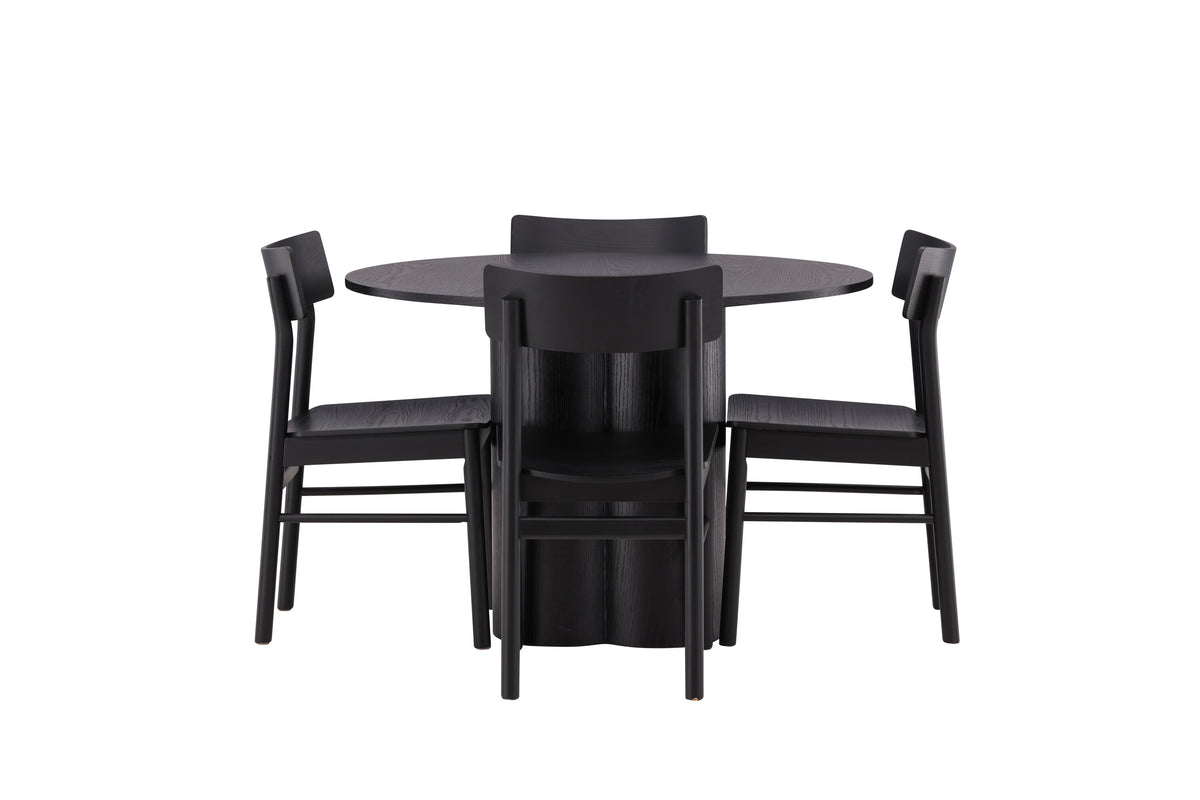 Olivia Matbord med Montros Stolarna – Bord: ⌀110 Stol: 48x82x45,5