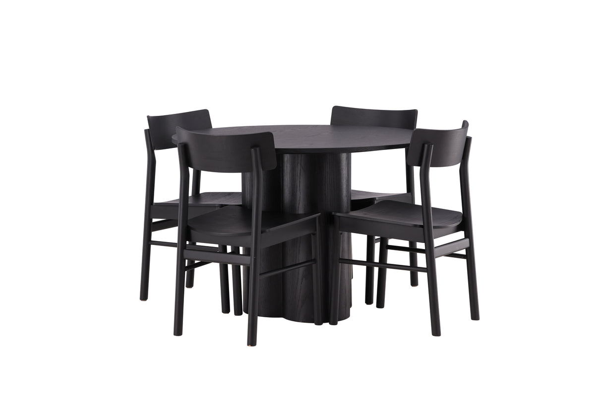 Olivia Matbord med Montros Stolarna – Bord: ⌀110 Stol: 48x82x45,5