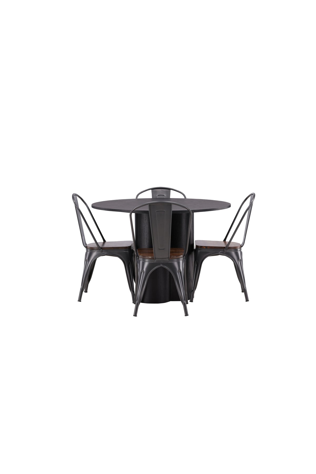 Olivia Matbord med Tempe Stolarna – Bord: ⌀110 Stol: 51x85x36