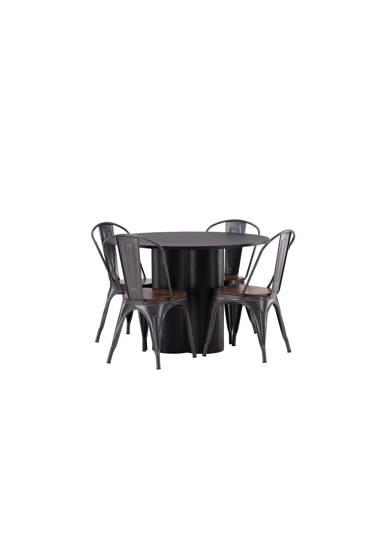 Olivia Matbord med Tempe Stolarna – Bord: ⌀110 Stol: 51x85x36