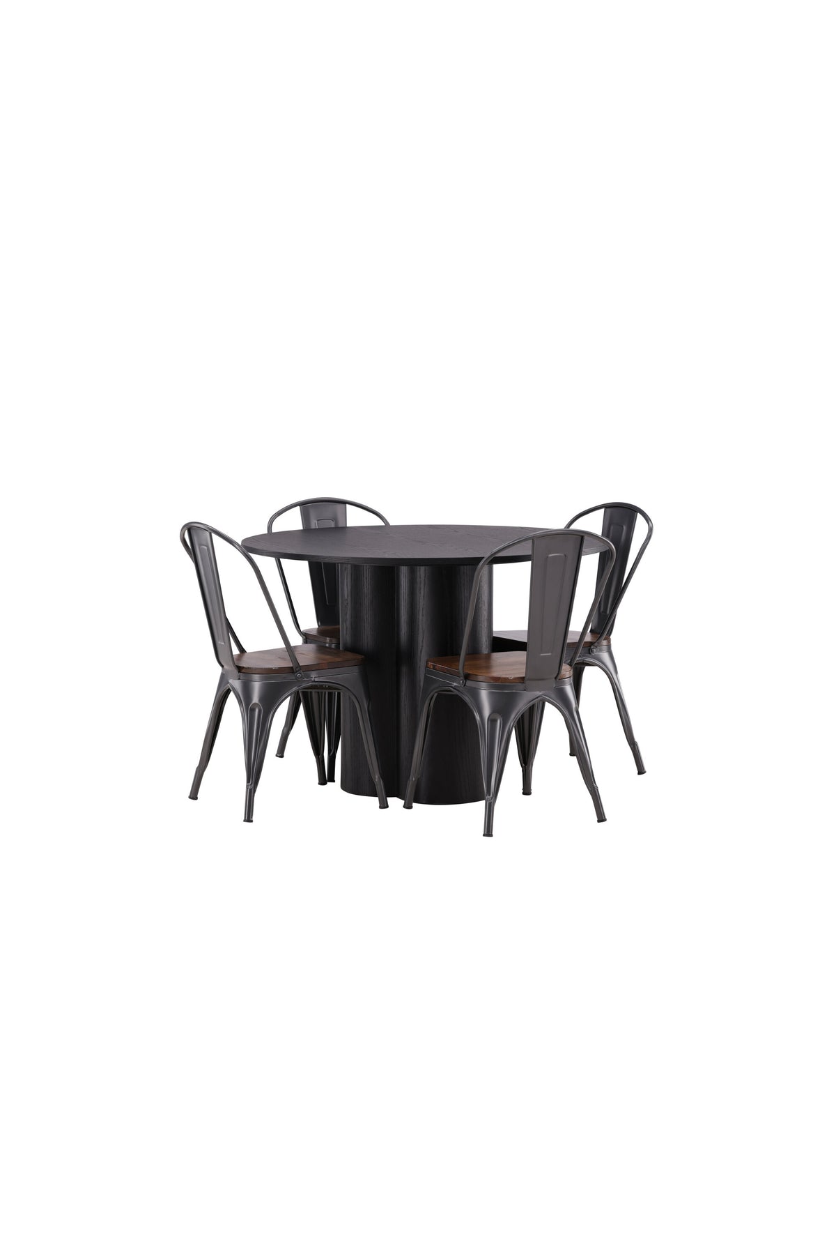 Olivia Matbord med Tempe Stolarna – Bord: ⌀110 Stol: 51x85x36