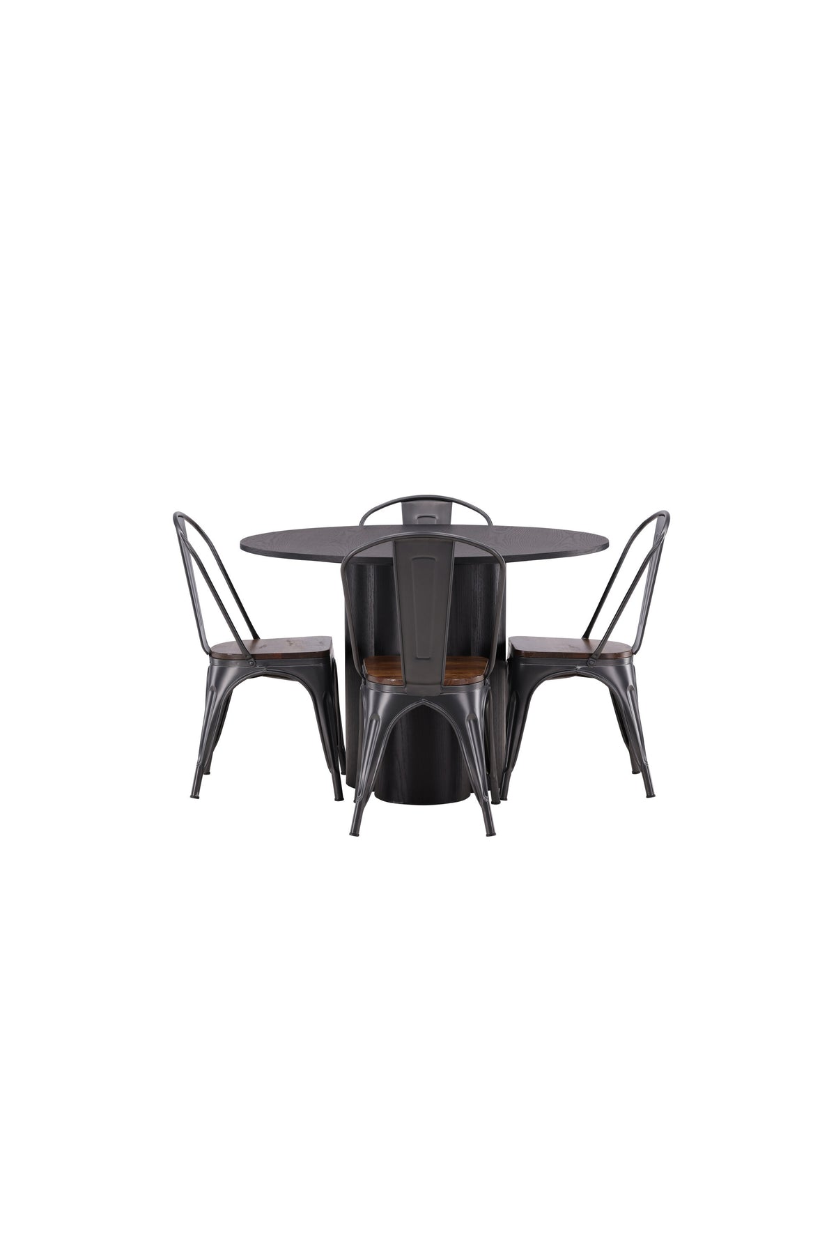 Olivia Matbord med Tempe Stolarna – Bord: ⌀110 Stol: 51x85x36