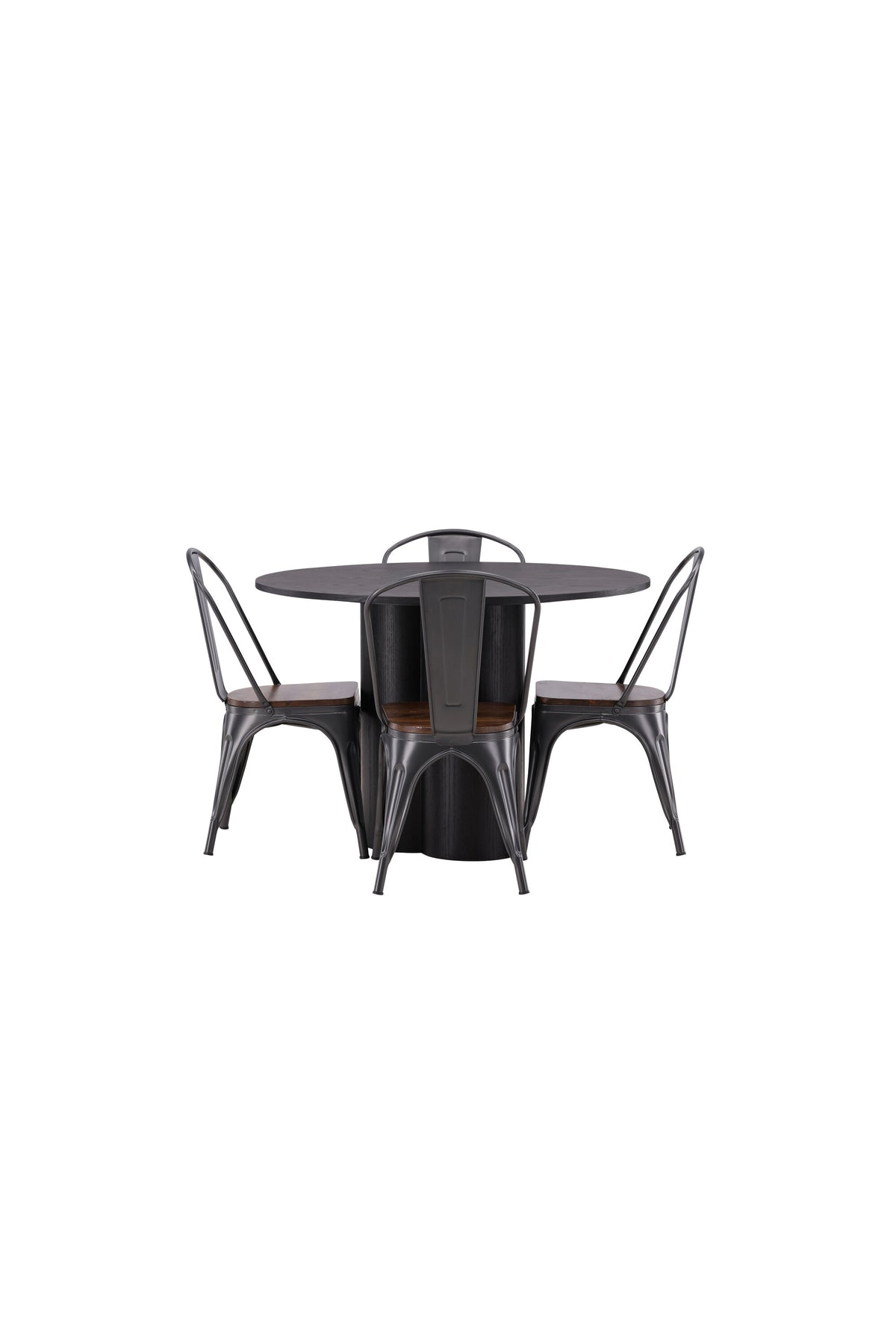 Olivia Matbord med Tempe Stolarna – Bord: ⌀110 Stol: 51x85x36