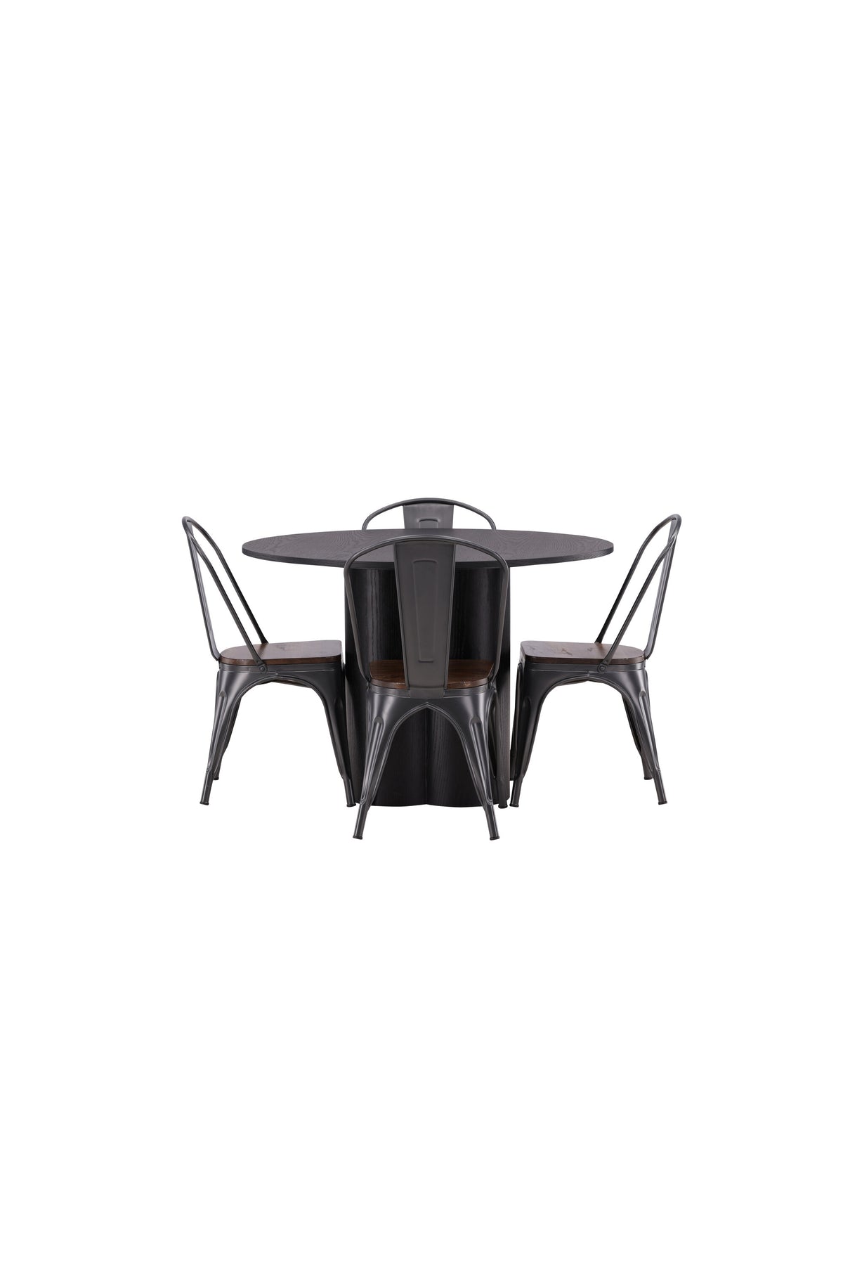 Olivia Matbord med Tempe Stolarna – Bord: ⌀110 Stol: 51x85x36