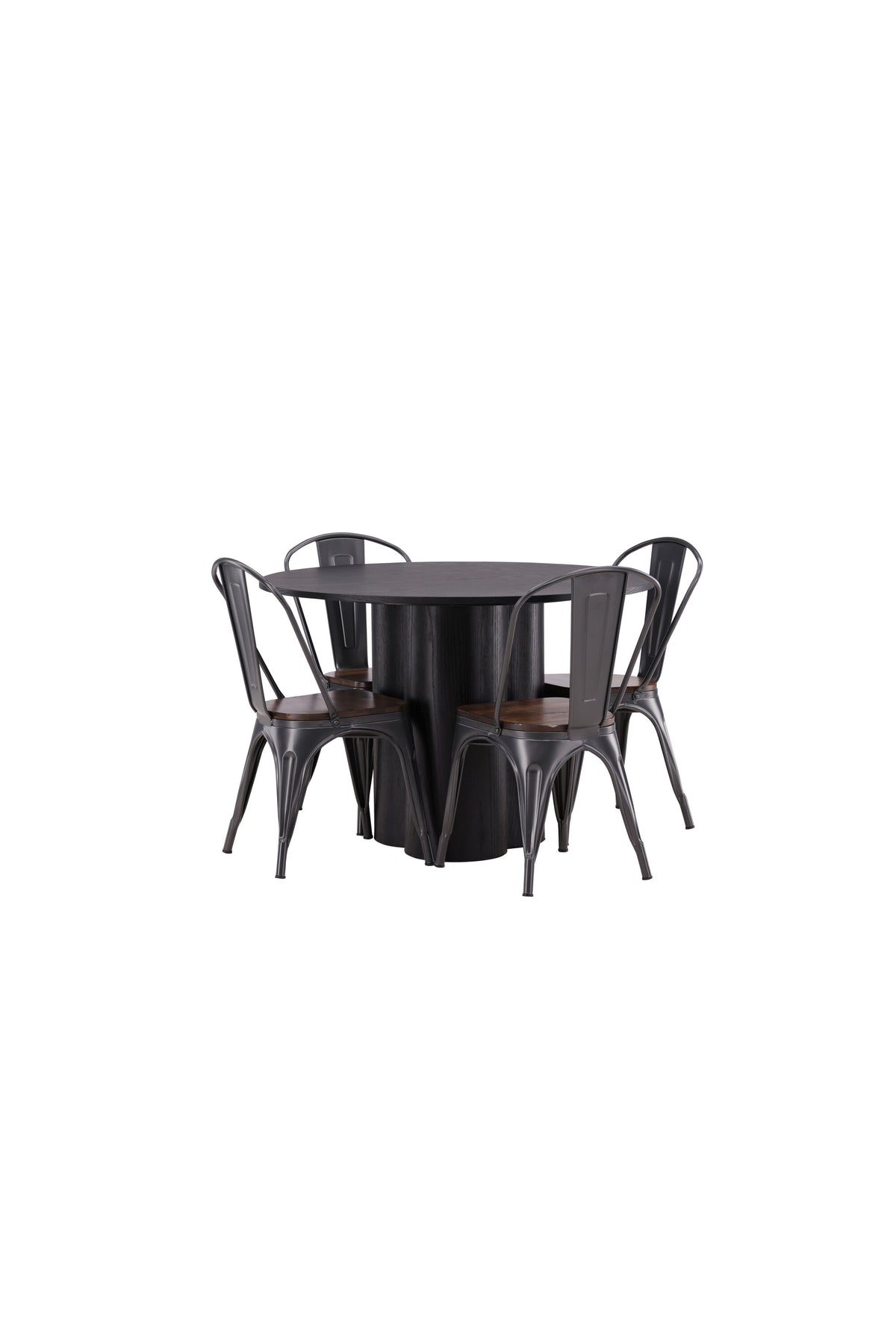 Olivia Matbord med Tempe Stolarna – Bord: ⌀110 Stol: 51x85x36