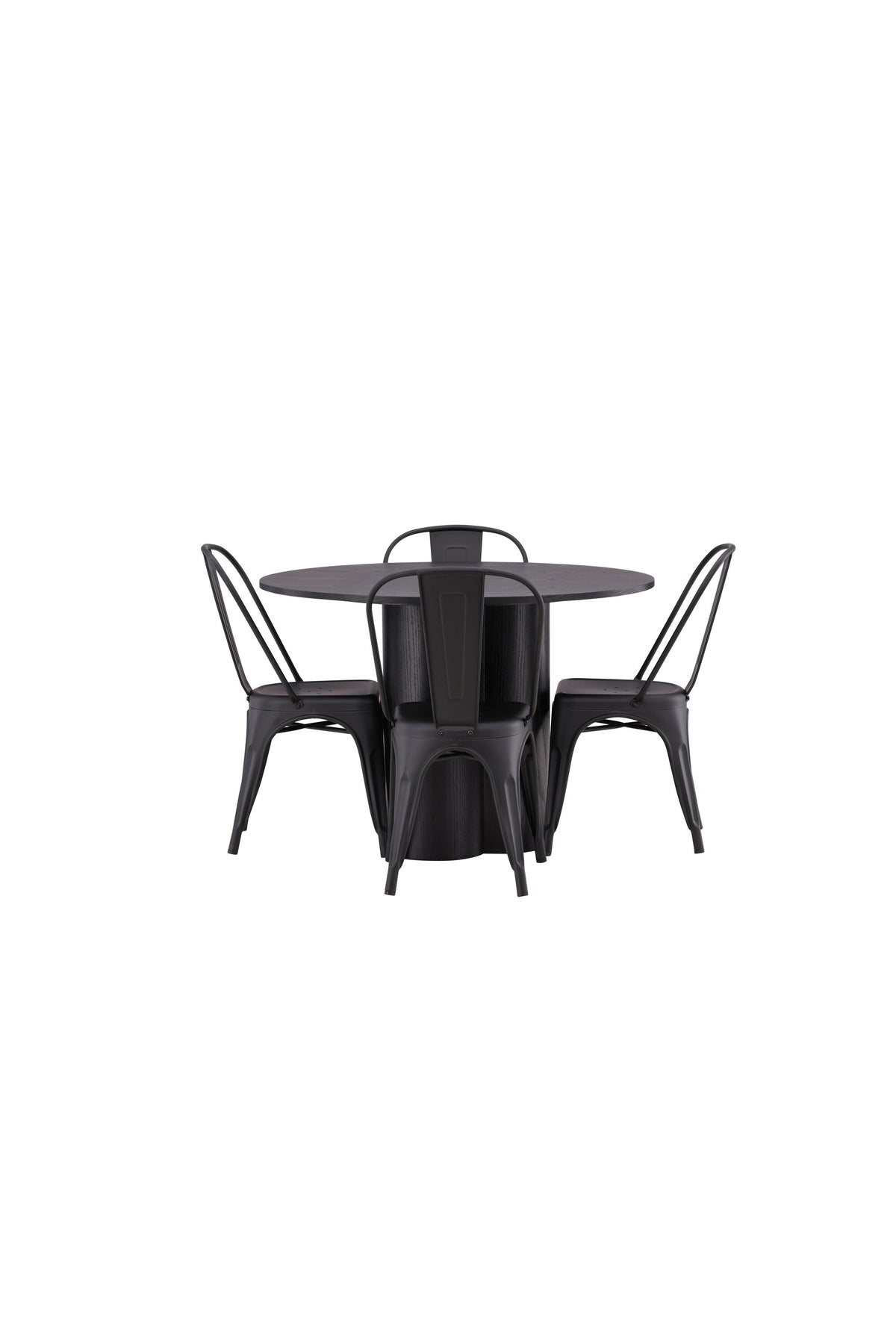Olivia Matbord med Tempe Stolarna – Bord: ⌀110 Stol: 53x85x45