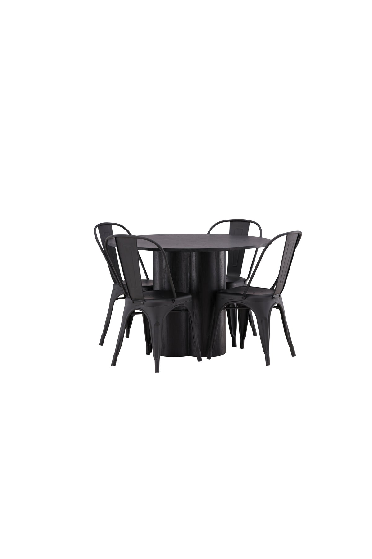 Olivia Matbord med Tempe Stolarna – Bord: ⌀110 Stol: 53x85x45