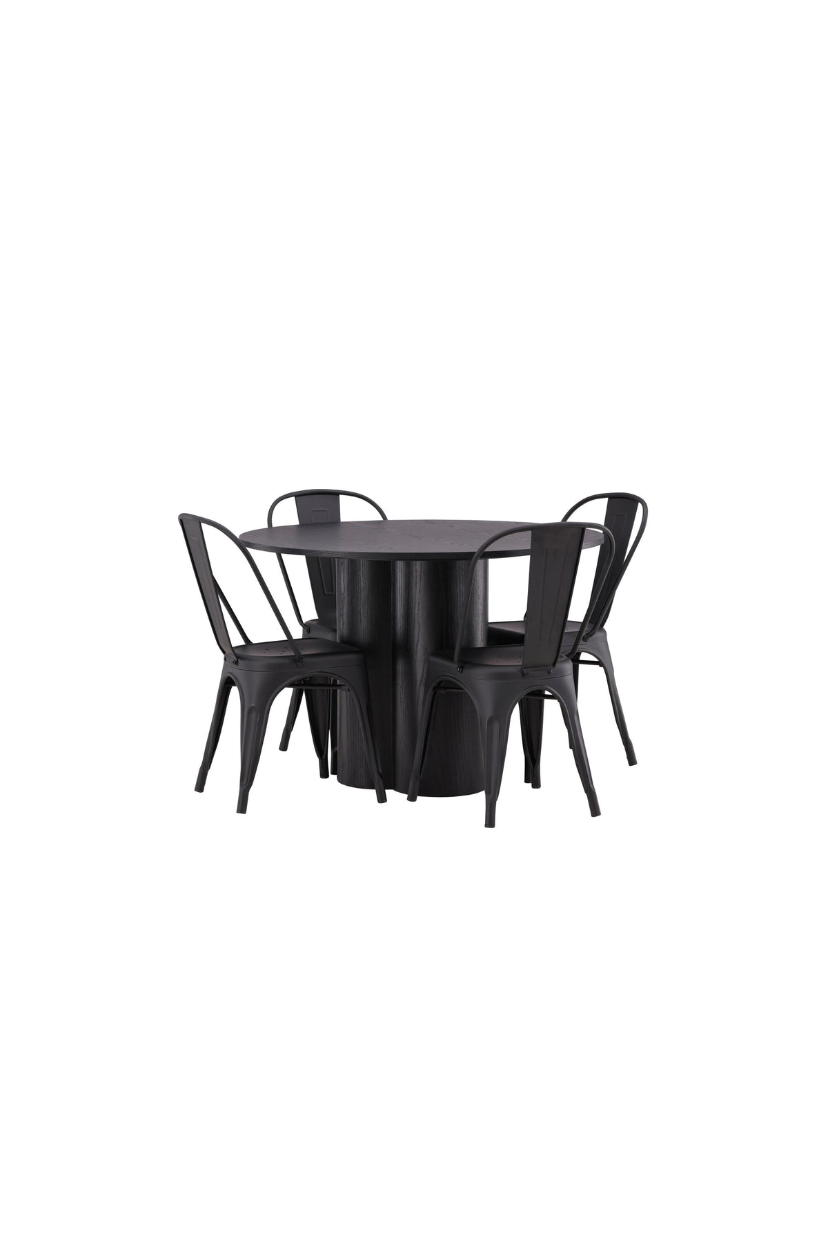 Olivia Matbord med Tempe Stolarna – Bord: ⌀110 Stol: 53x85x45