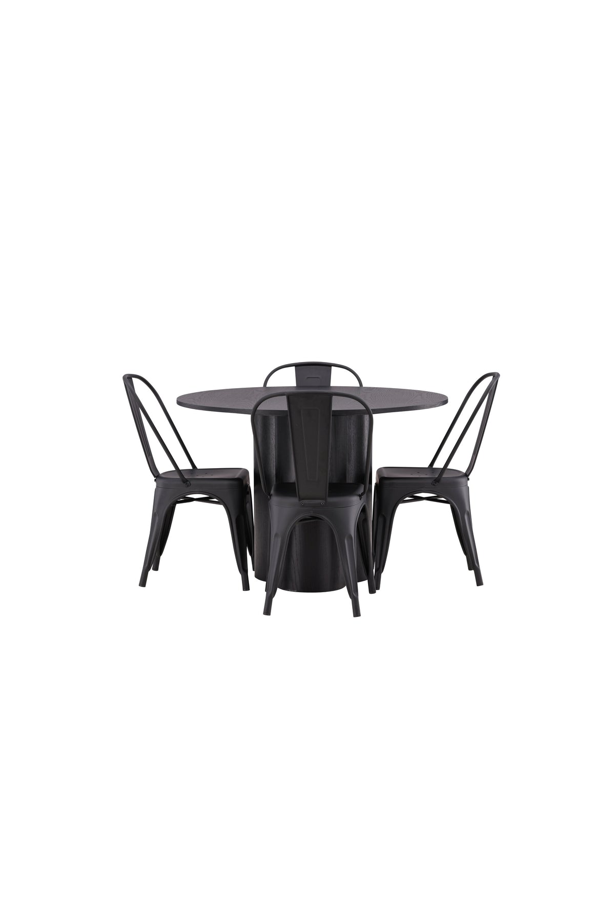 Olivia Matbord med Tempe Stolarna – Bord: ⌀110 Stol: 53x85x45