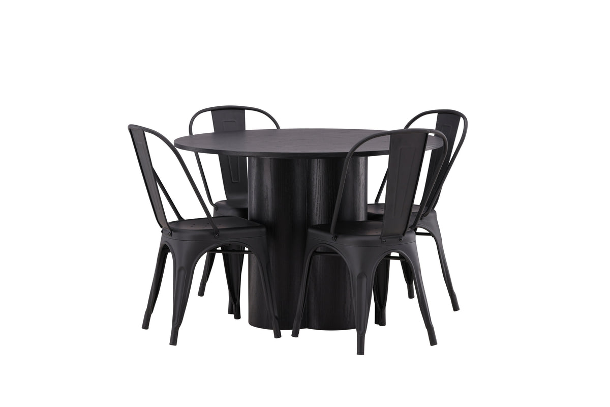 Olivia Matbord med Tempe Stolarna – Bord: ⌀110 Stol: 53x85x45