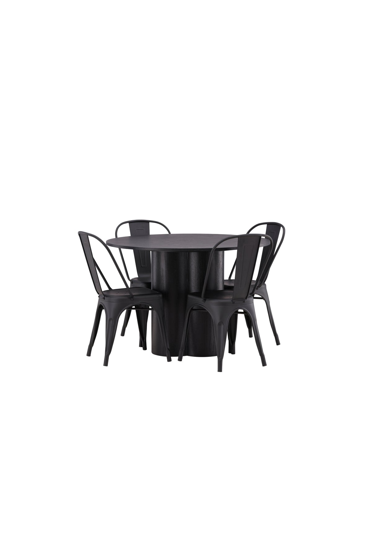 Olivia Matbord med Tempe Stolarna – Bord: ⌀110 Stol: 53x85x45