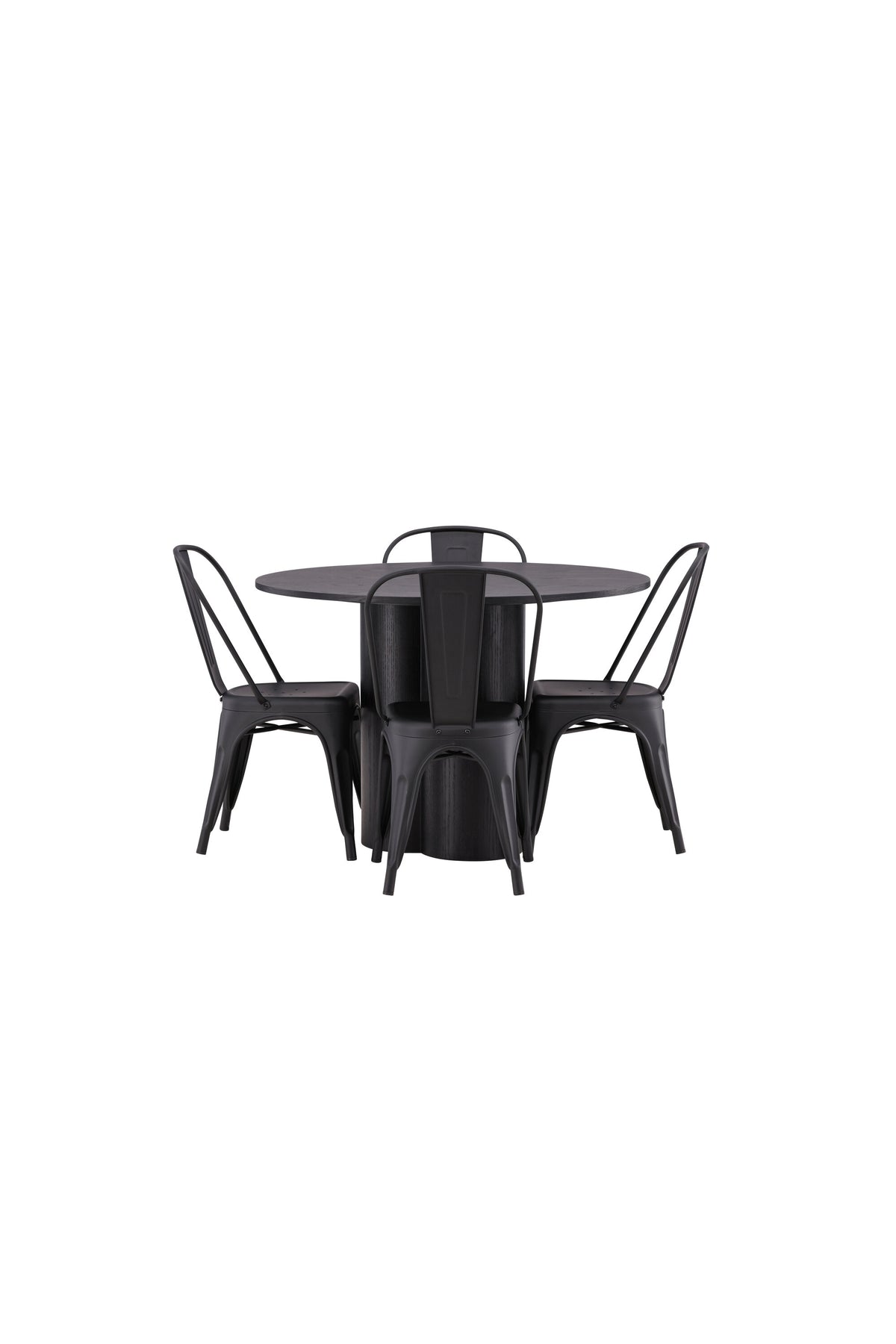 Olivia Matbord med Tempe Stolarna – Bord: ⌀110 Stol: 53x85x45
