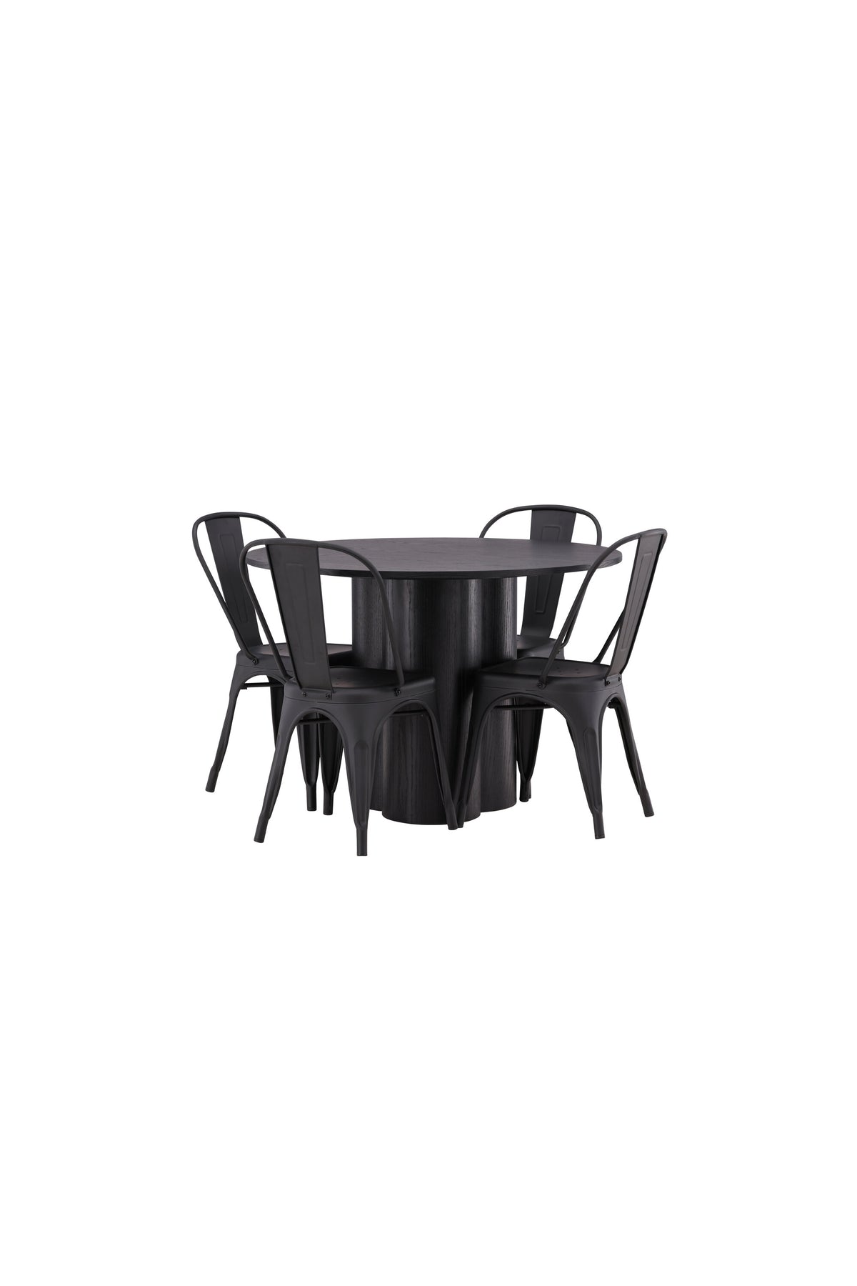 Olivia Matbord med Tempe Stolarna – Bord: ⌀110 Stol: 53x85x45