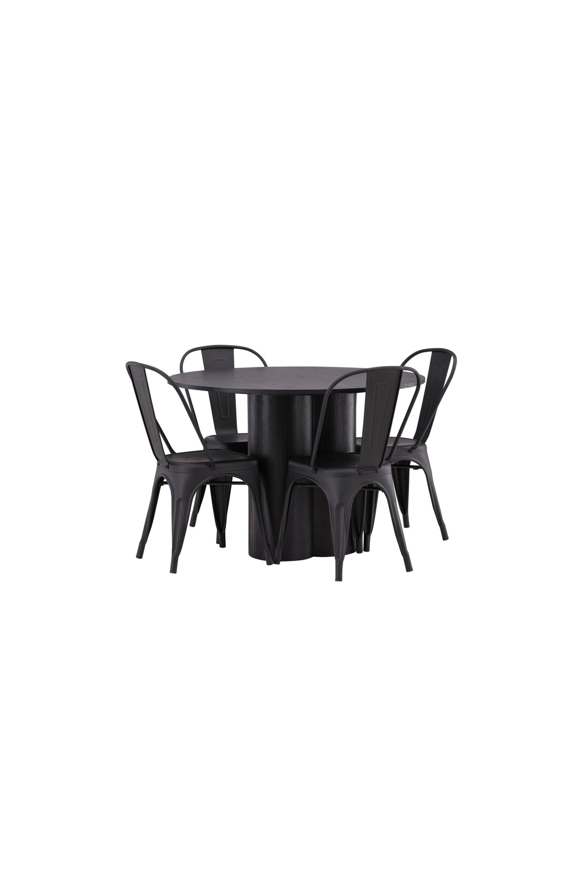 Olivia Matbord med Tempe Stolarna – Bord: ⌀110 Stol: 53x85x45