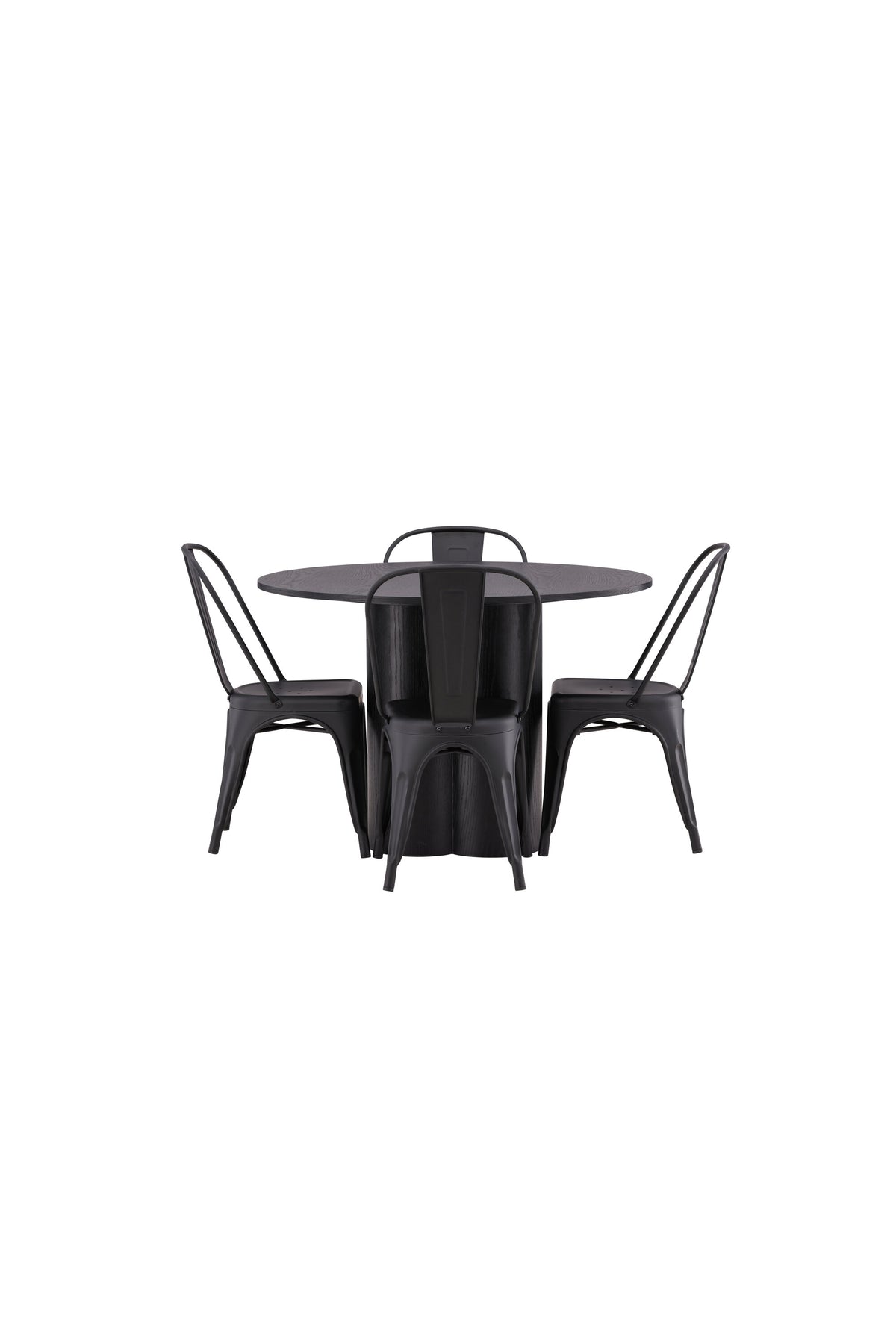 Olivia Matbord med Tempe Stolarna – Bord: ⌀110 Stol: 53x85x45