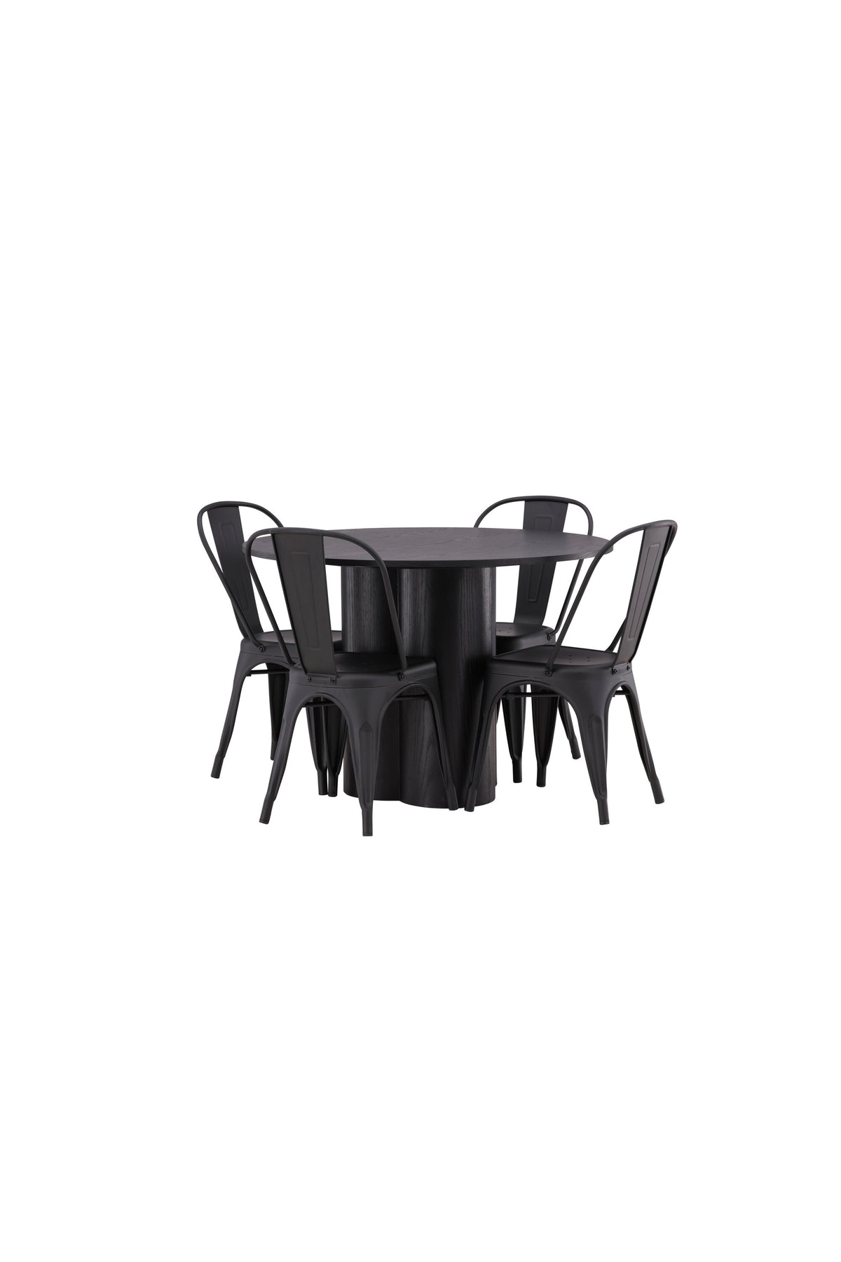 Olivia Matbord med Tempe Stolarna – Bord: ⌀110 Stol: 53x85x45