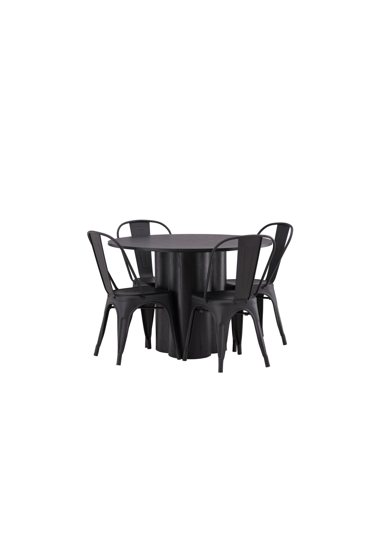 Olivia Matbord med Tempe Stolarna – Bord: ⌀110 Stol: 53x85x45