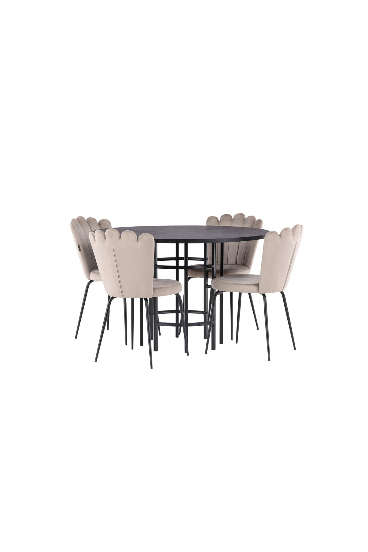 Copenhagen Matbord med Limhamn Stolarna – Bord: ⌀115 Stol: 42x82x44