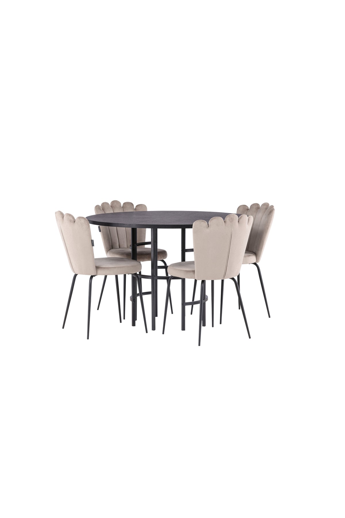 Copenhagen Matbord med Limhamn Stolarna – Bord: ⌀115 Stol: 42x82x44