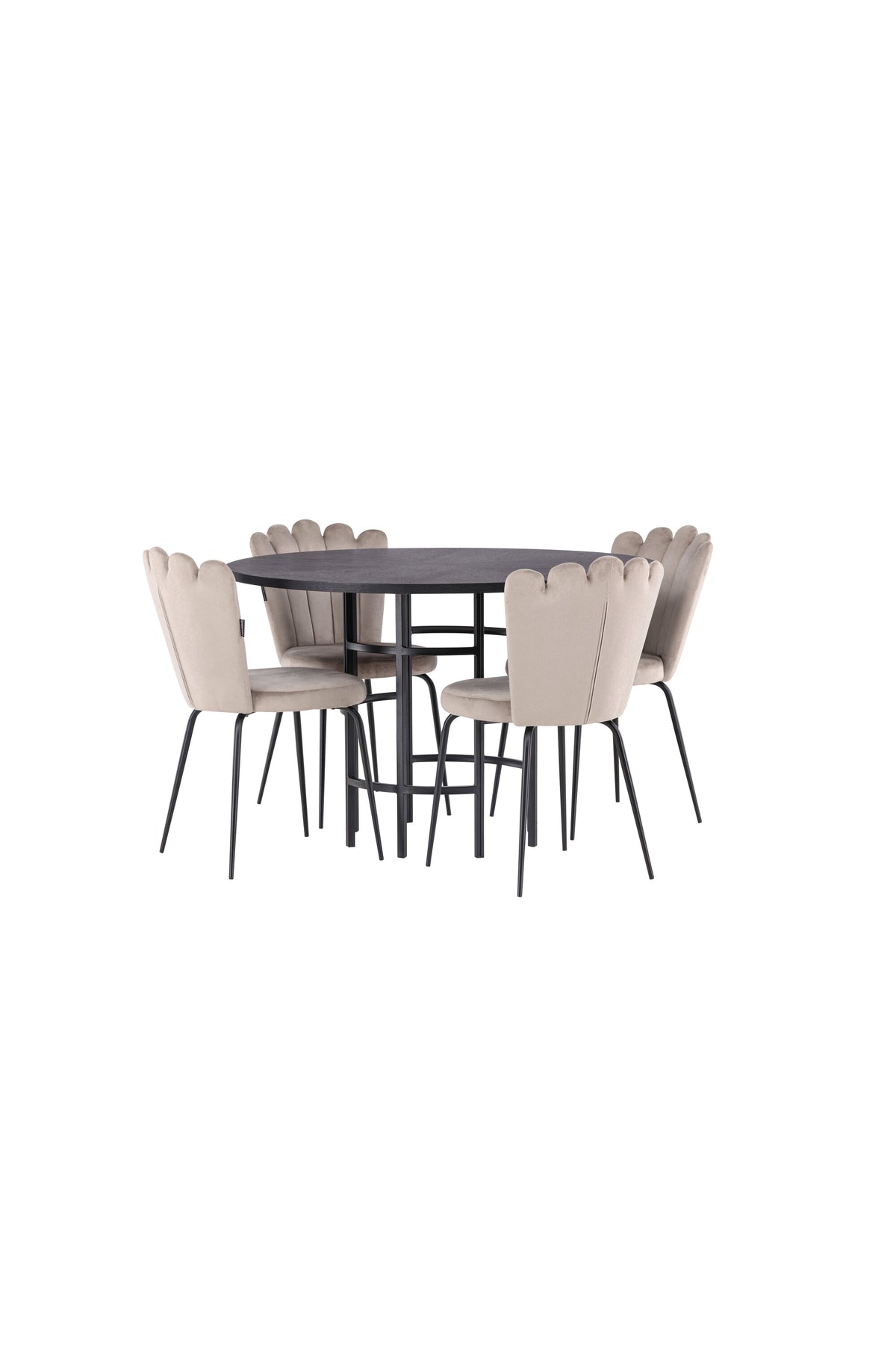 Copenhagen Matbord med Limhamn Stolarna – Bord: ⌀115 Stol: 42x82x44