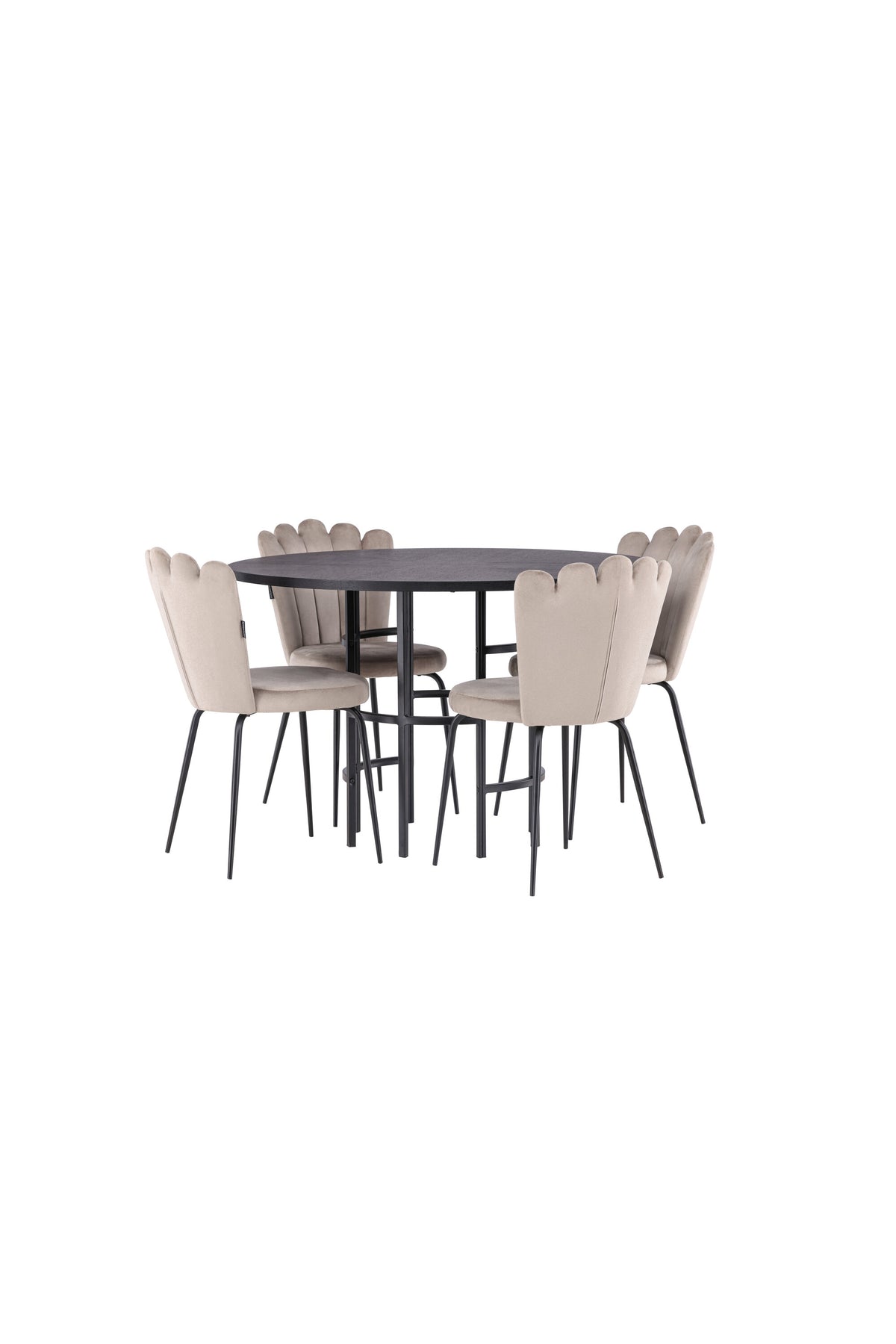 Copenhagen Matbord med Limhamn Stolarna – Bord: ⌀115 Stol: 42x82x44