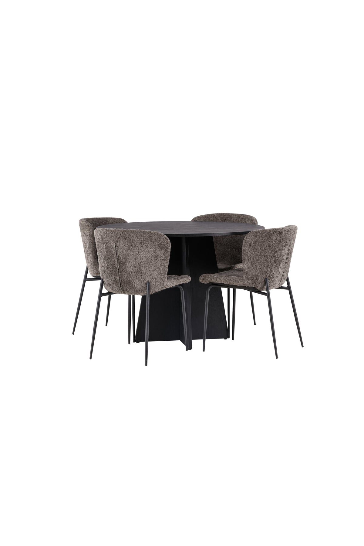Bootcut Matbord med Modesto Stolarna – Bord: ⌀110 Stol: 54x79,5x48