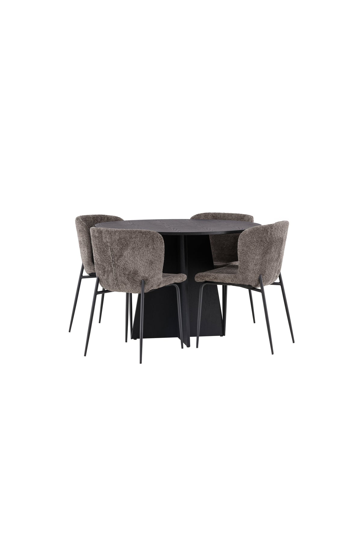 Bootcut Matbord med Modesto Stolarna – Bord: ⌀110 Stol: 54x79,5x48