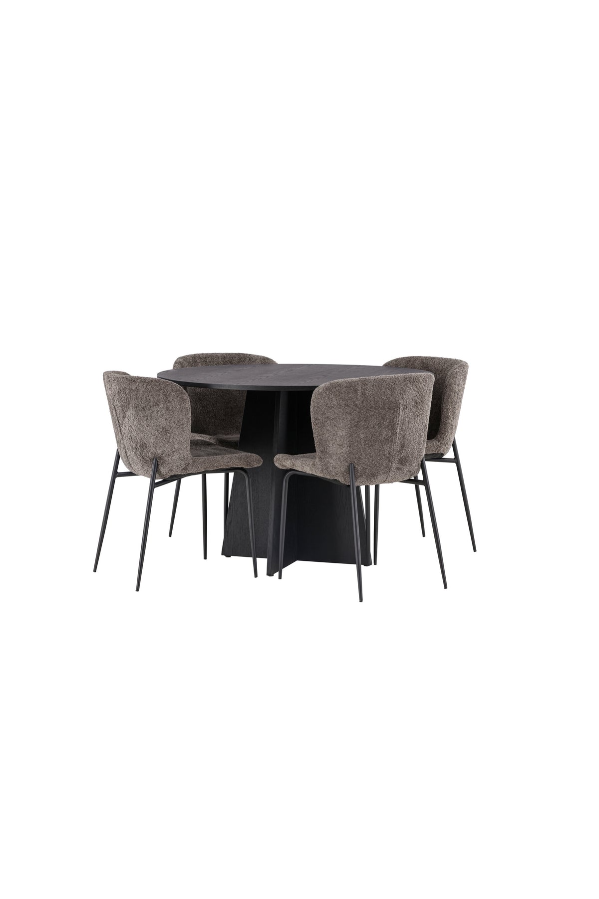 Bootcut Matbord med Modesto Stolarna – Bord: ⌀110 Stol: 54x79,5x48