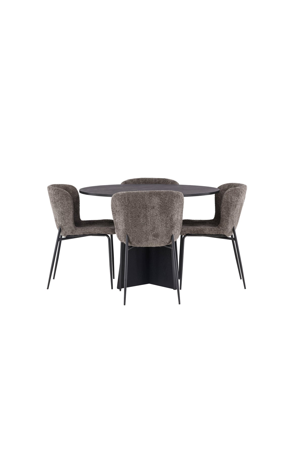 Bootcut Matbord med Modesto Stolarna – Bord: ⌀110 Stol: 54x79,5x48