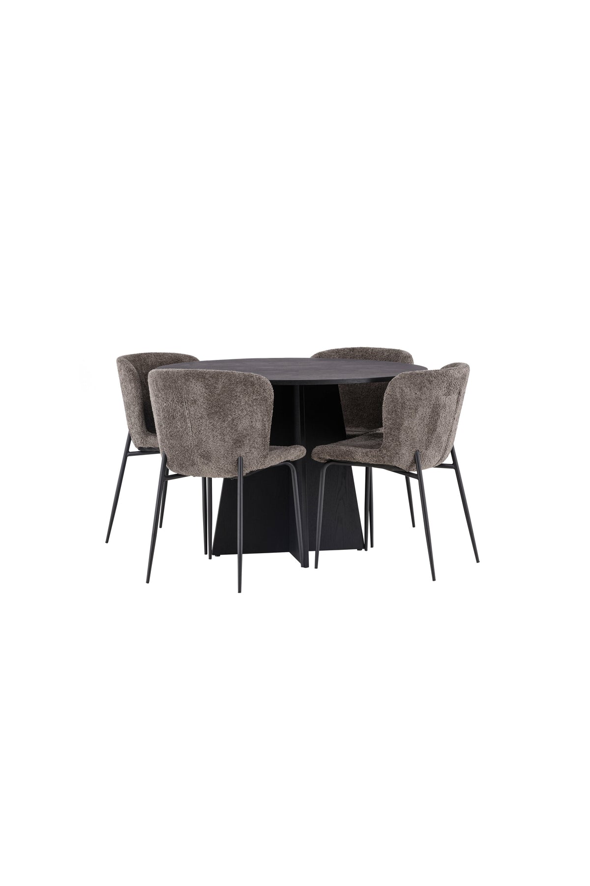 Bootcut Matbord med Modesto Stolarna – Bord: ⌀110 Stol: 54x79,5x48