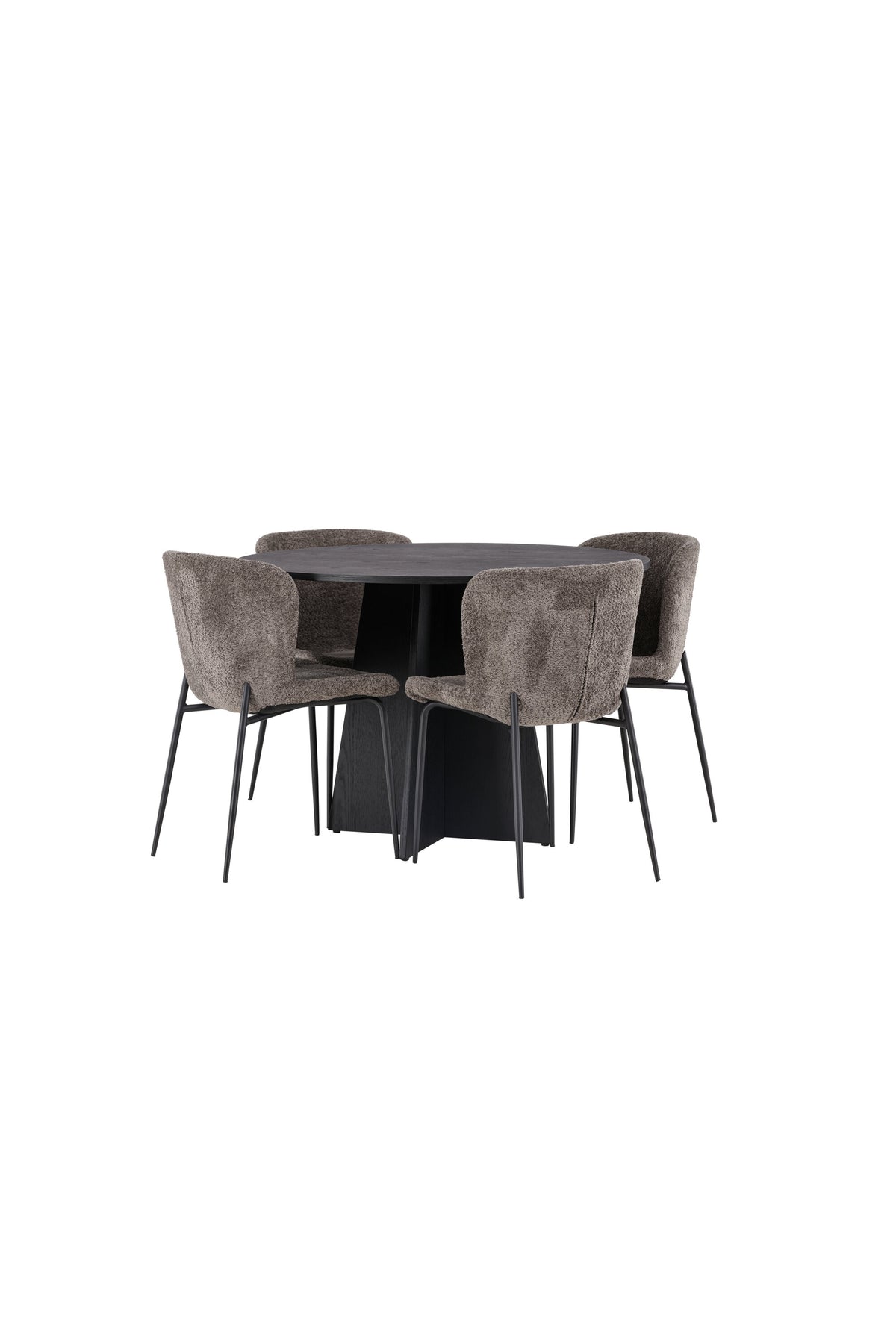 Bootcut Matbord med Modesto Stolarna – Bord: ⌀110 Stol: 54x79,5x48