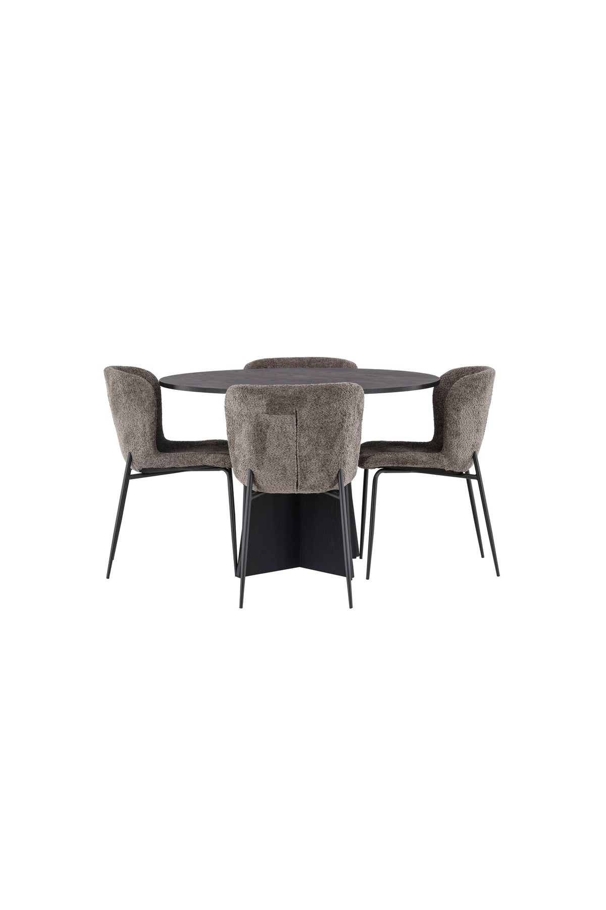 Bootcut Matbord med Modesto Stolarna – Bord: ⌀110 Stol: 54x79,5x48
