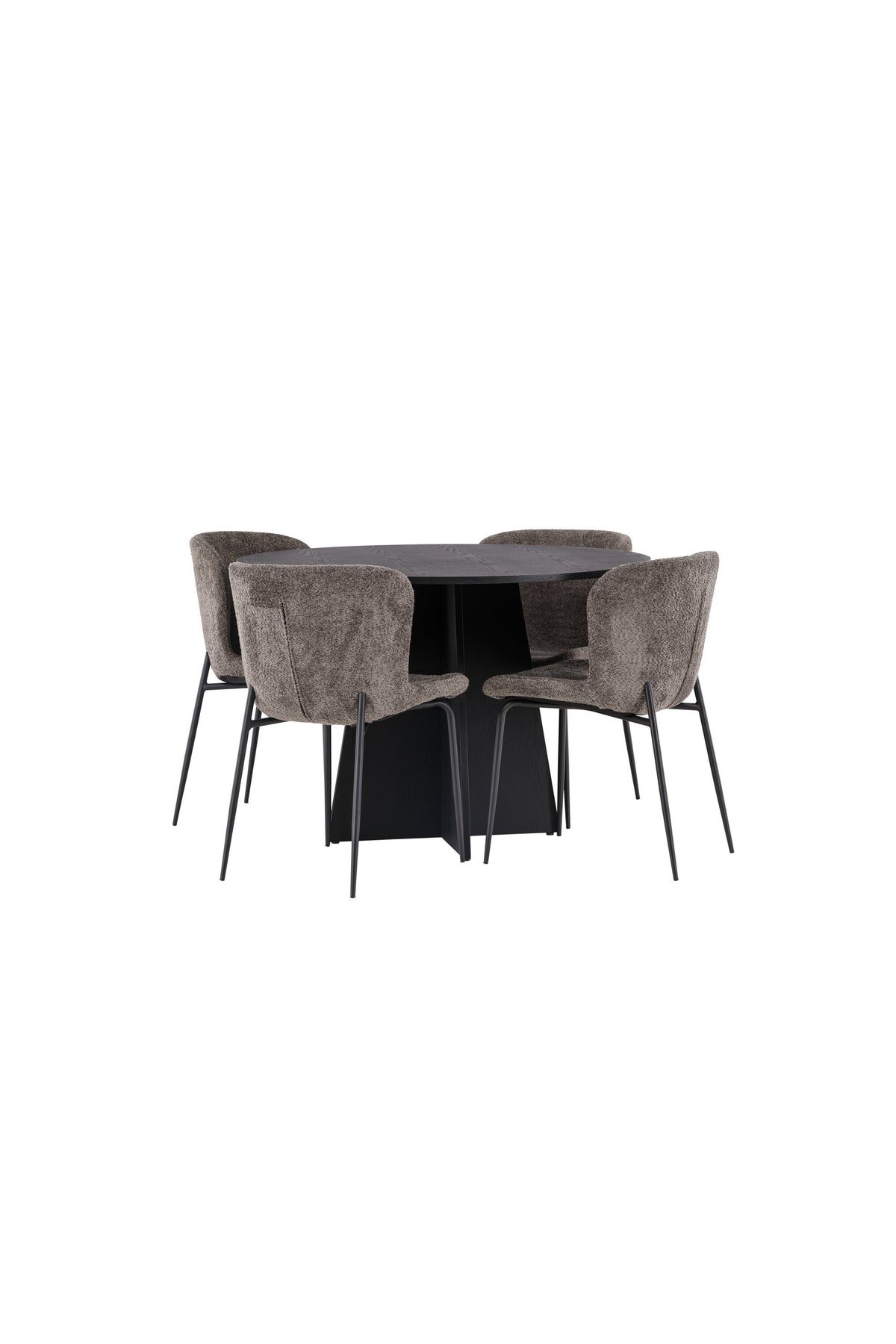 Bootcut Matbord med Modesto Stolarna – Bord: ⌀110 Stol: 54x79,5x48