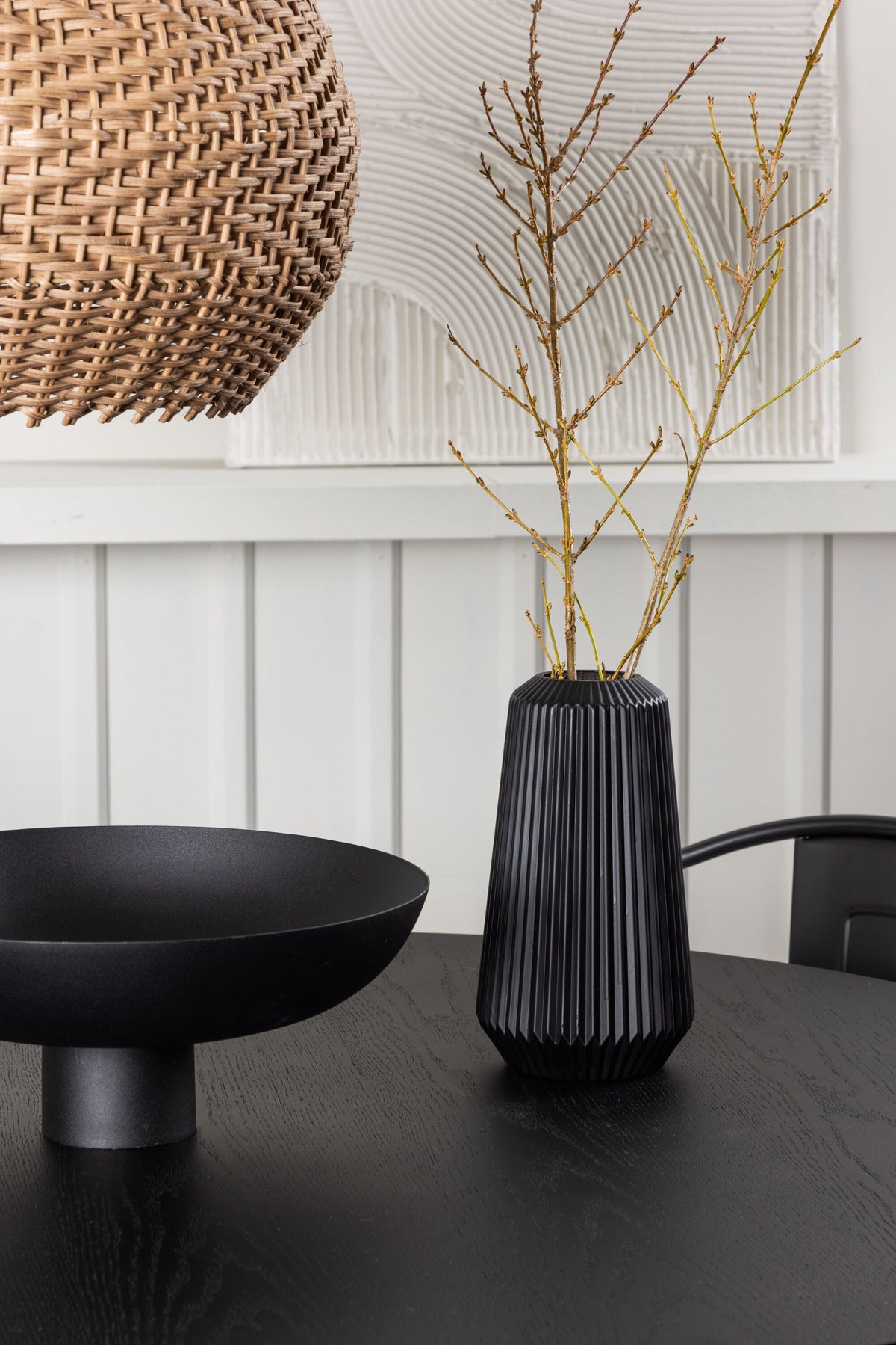 Bootcut Matbord med Tempe Stolarna – Bord: ⌀110 Stol: 53x85x45